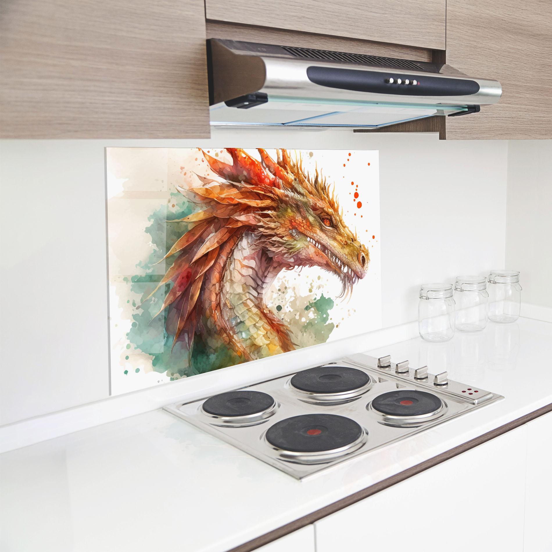 Panou Sticla Bucatarie Earth Dragon mockup 8