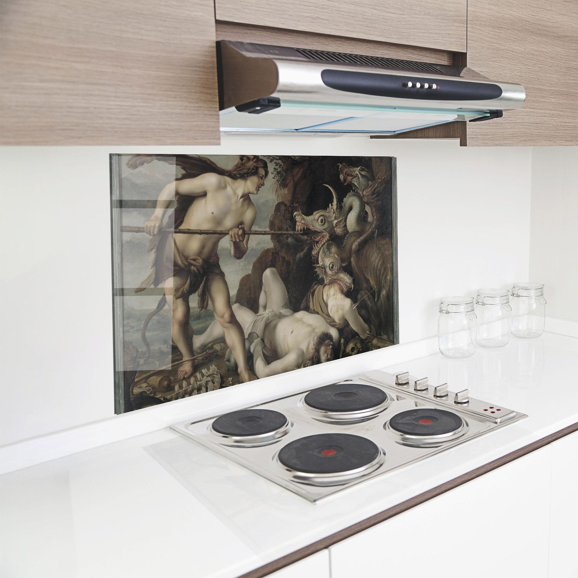 Panou Sticla Bucatarie Hunting Dragons mockup 8