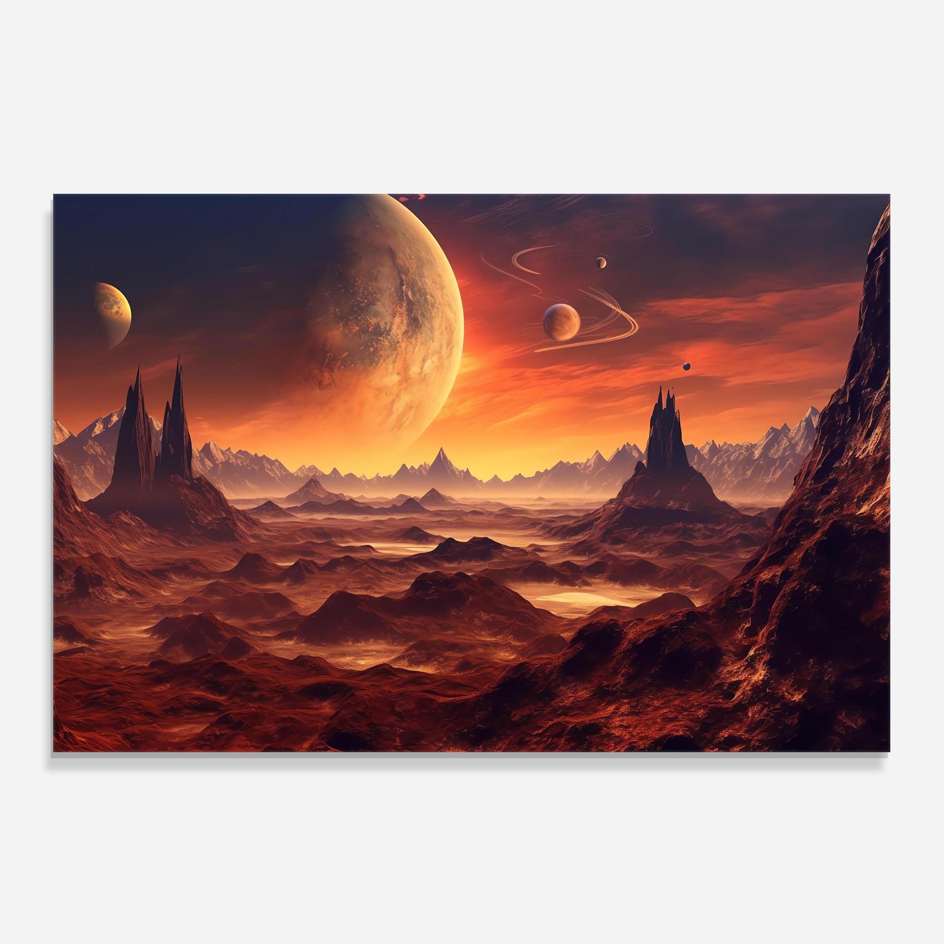 Panou Sticla Bucatarie Fiery Orange Sunset mockup 0