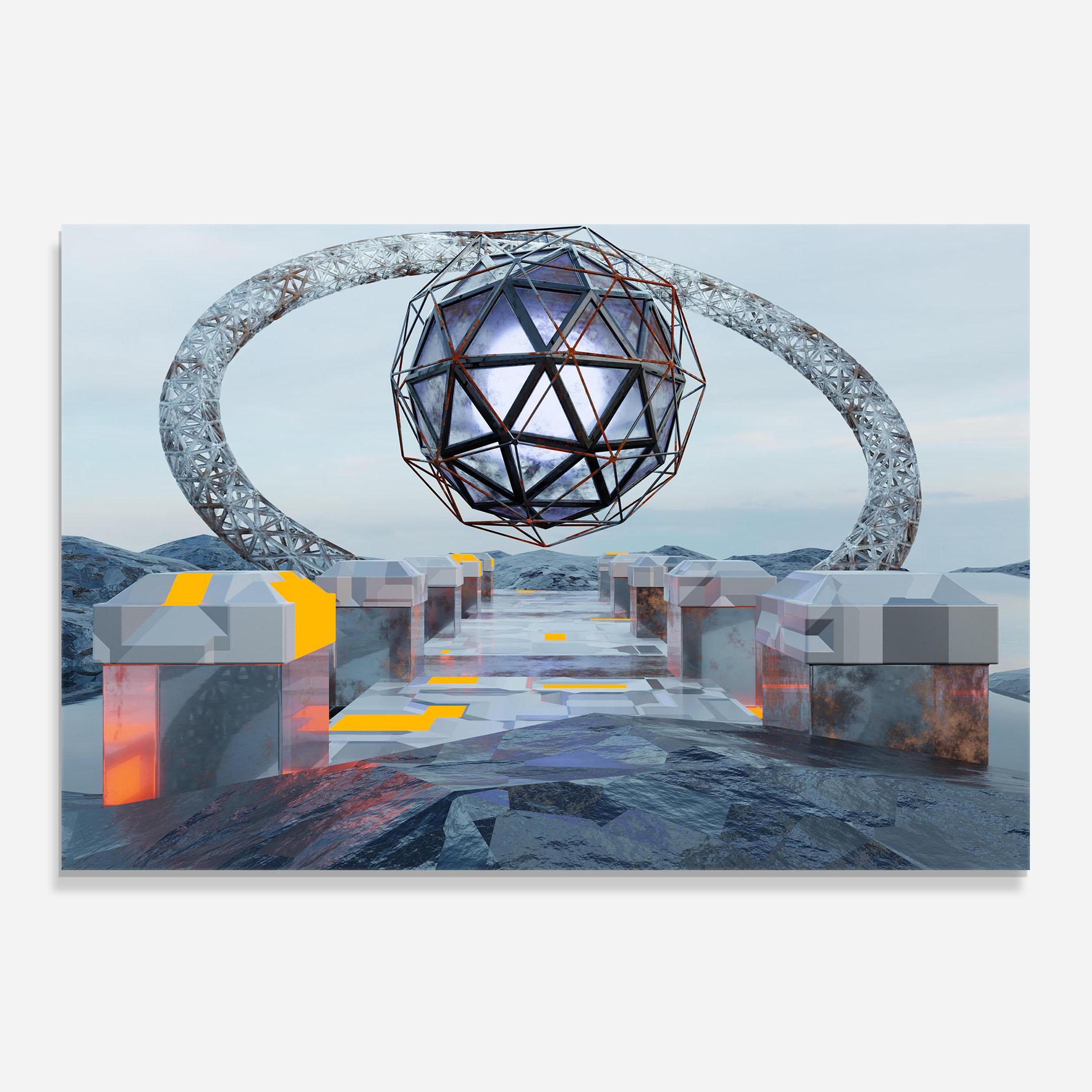 Panou Sticla Bucatarie Galactic Globe mockup 0