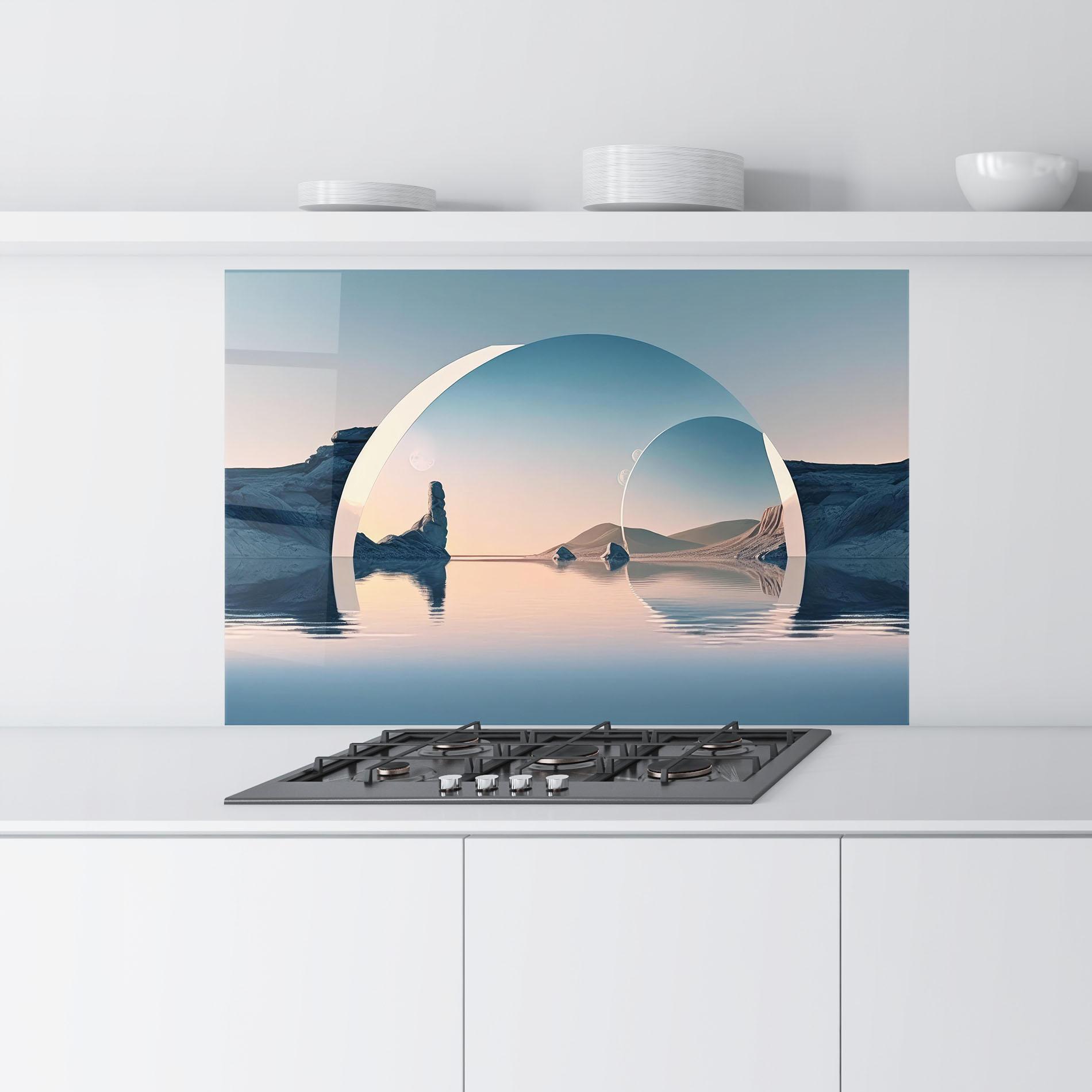 Panou Sticla Bucatarie 3d Fantastic Elements mockup 9