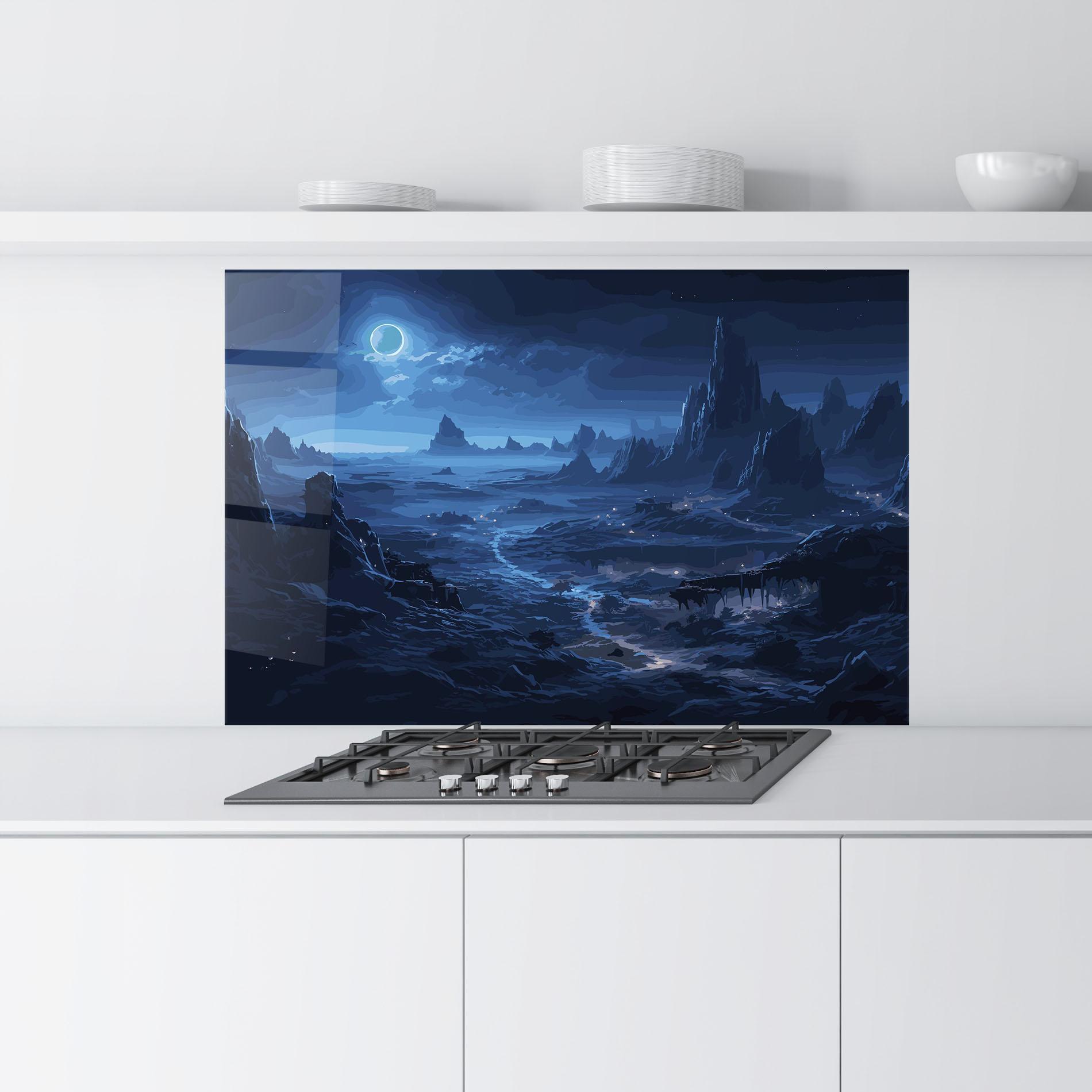 Panou Sticla Bucatarie Blue Art World mockup 9