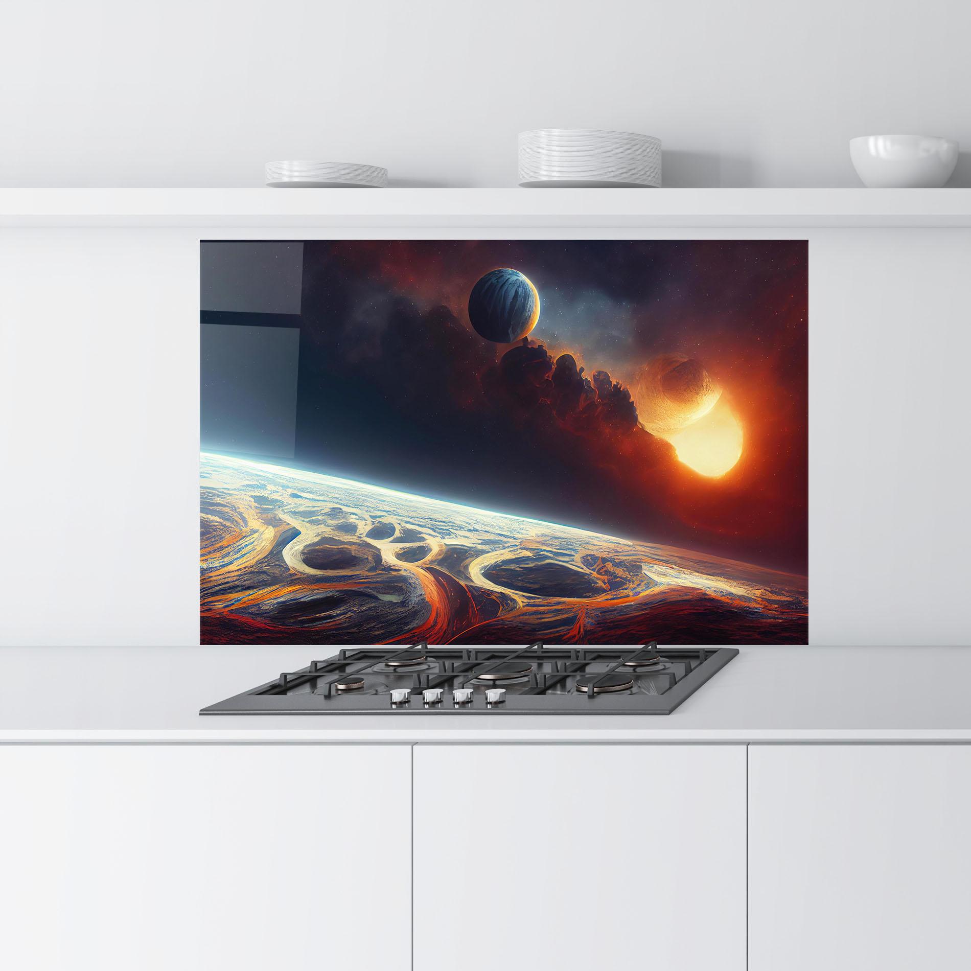 Panou Sticla Bucatarie Cosmic Craze mockup 9