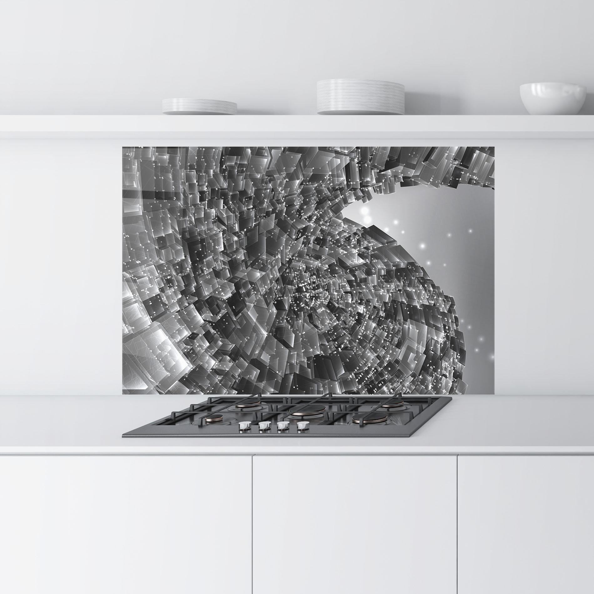 Panou Sticla Bucatarie Grey Shape View mockup 9