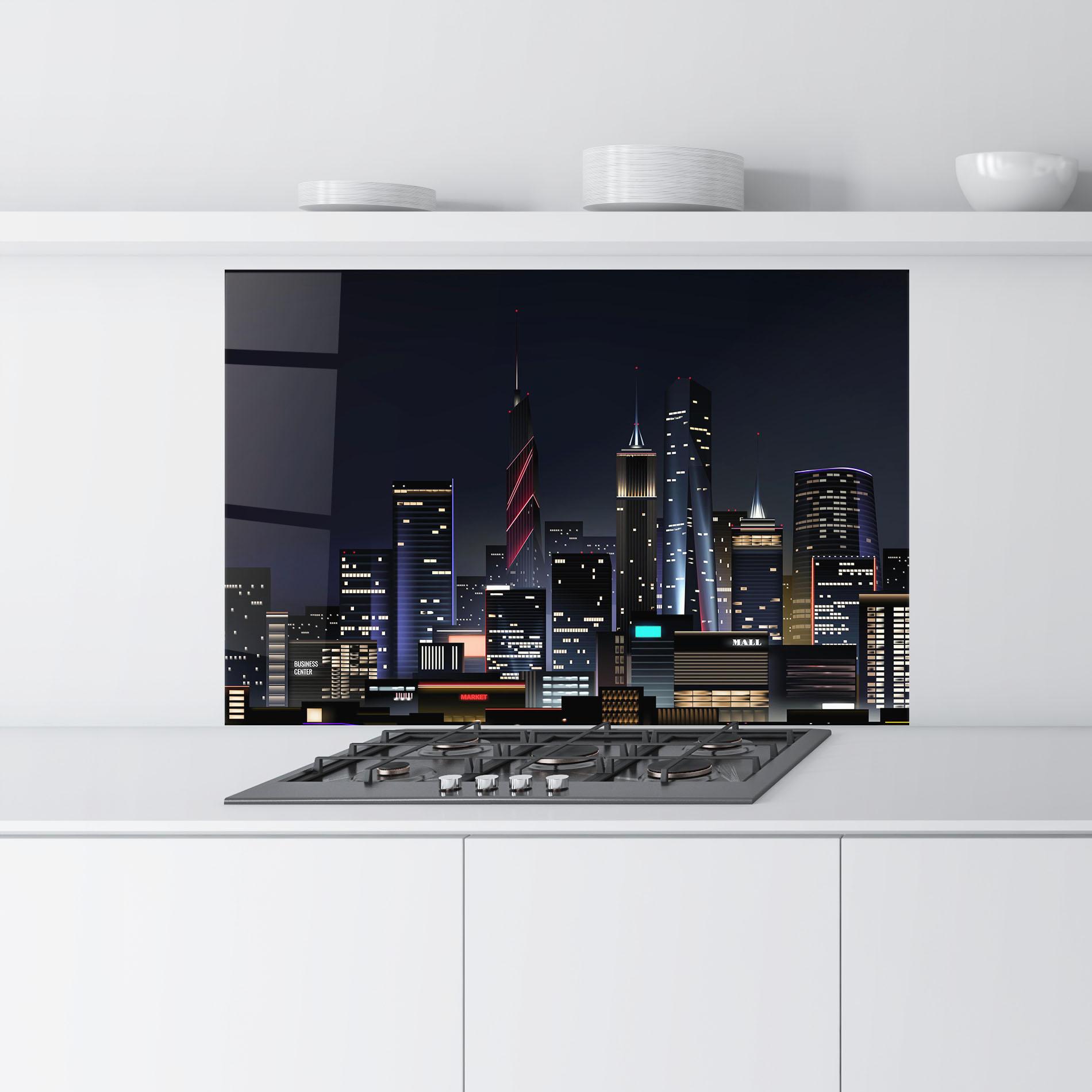 Panou Sticla Bucatarie Night City mockup 9