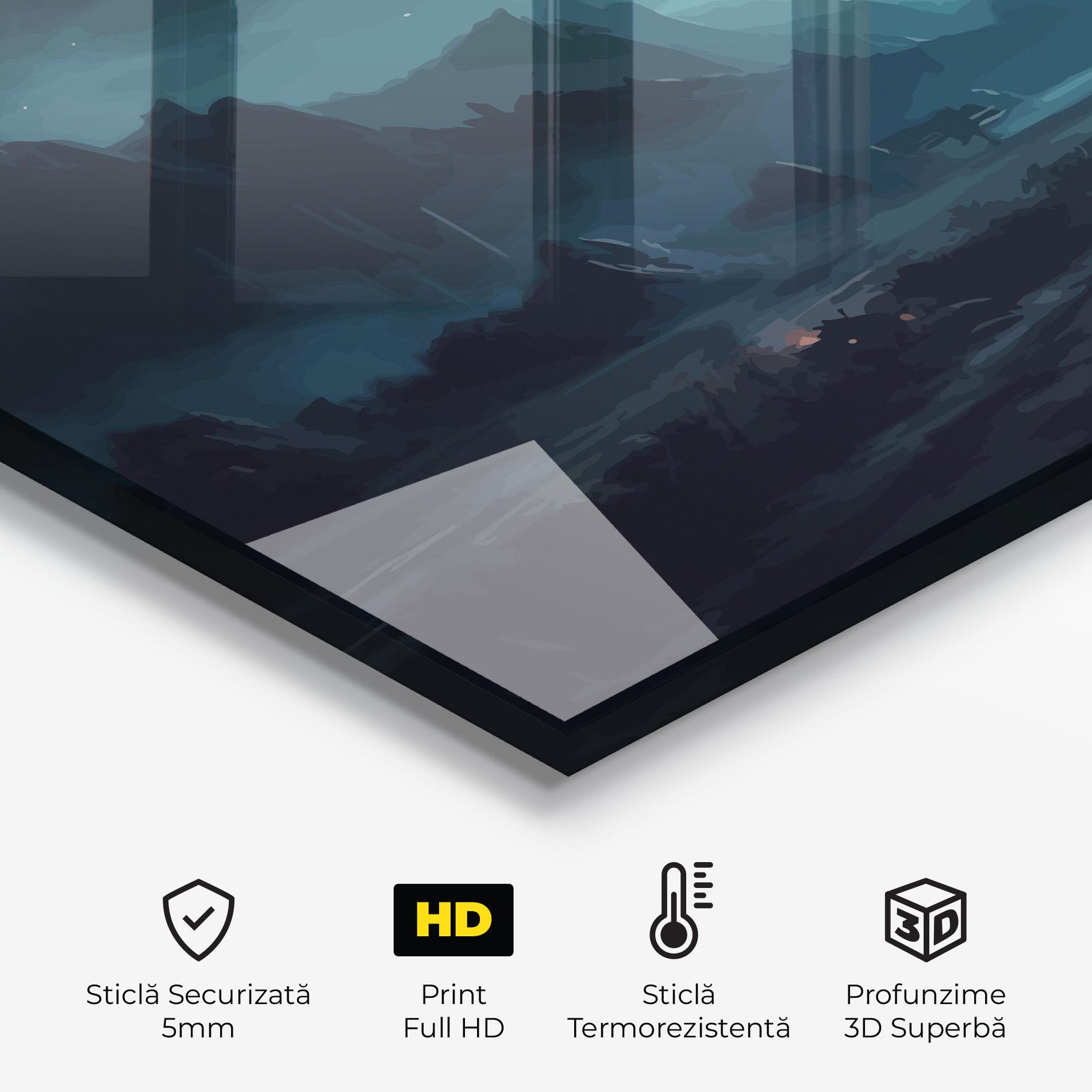 Panou Sticla Bucatarie Blue Universe mockup 2