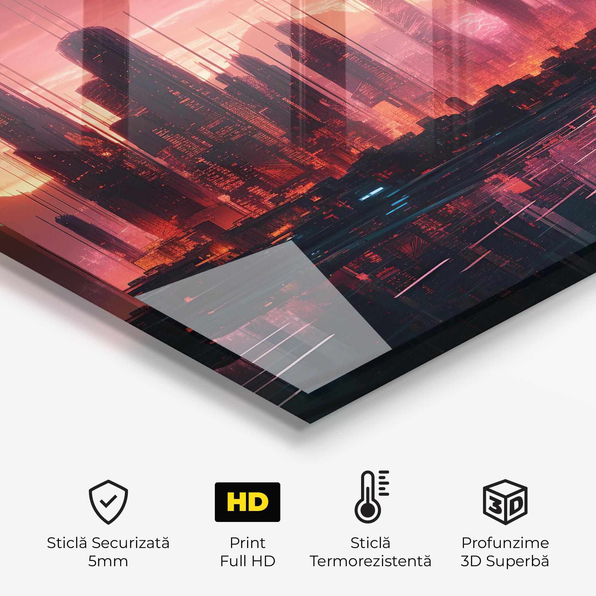 Panou Sticla Bucatarie Cityscape Tower mockup 2