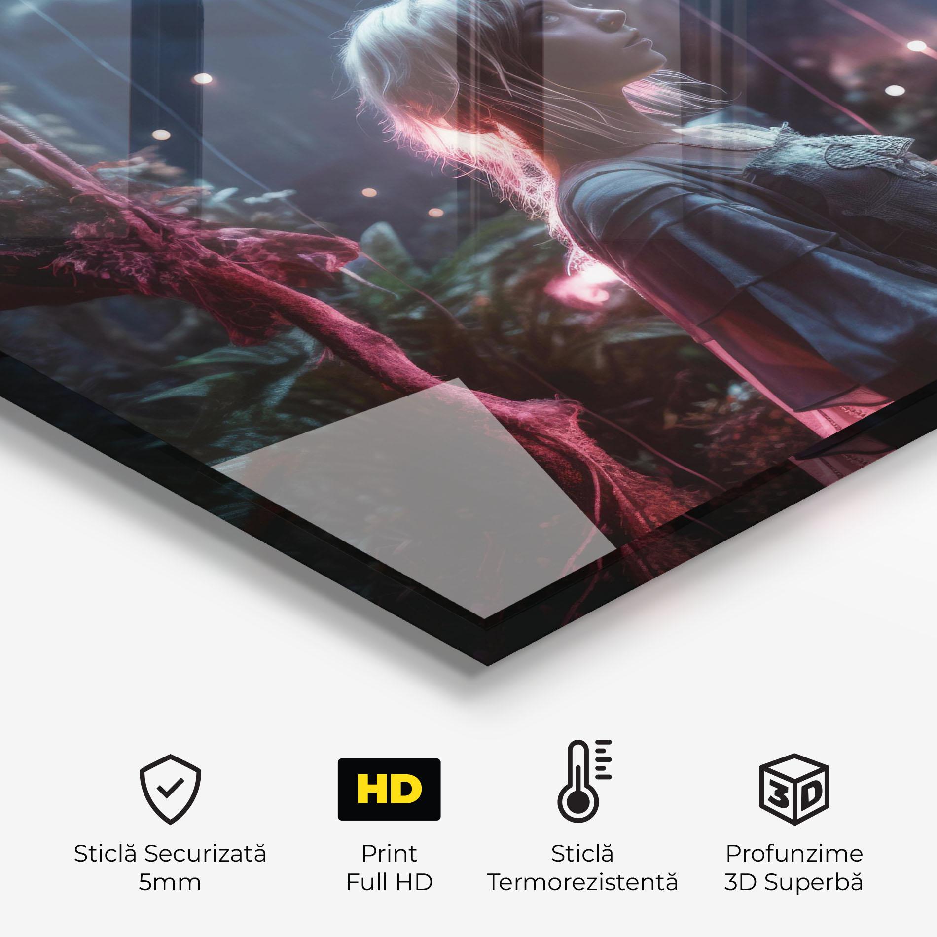 Panou Sticla Bucatarie Glowing Balls Floating mockup 2