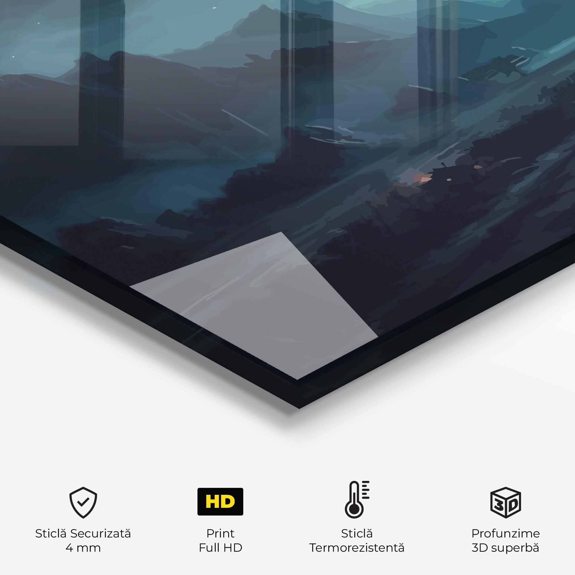 Panou Sticla Bucatarie Blue Universe mockup 2