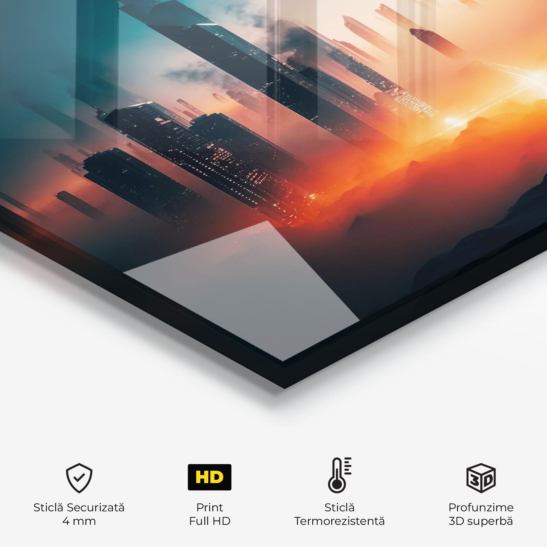 Panou Sticla Bucatarie City S Skyline mockup 2