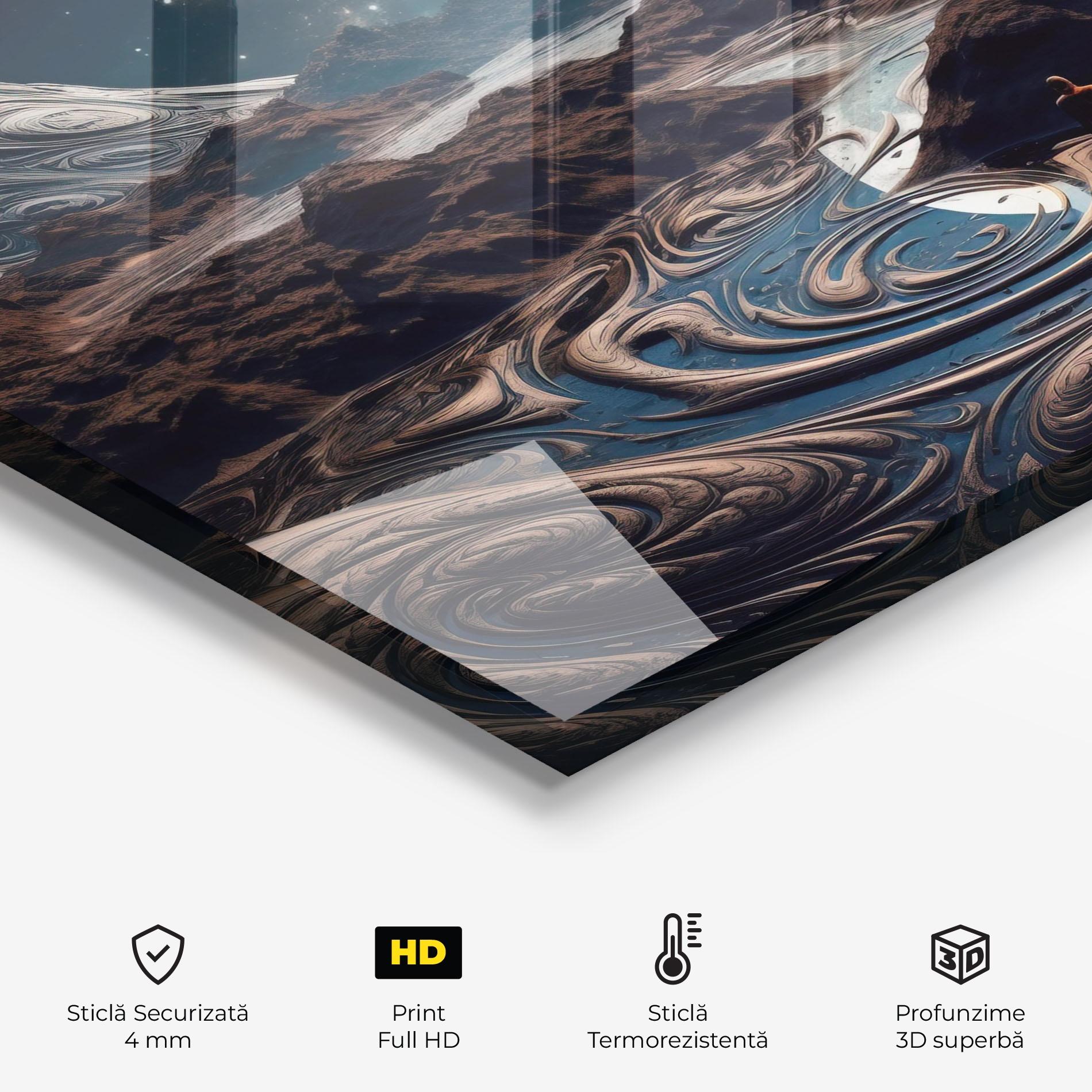 Panou Sticla Bucatarie Desert Big Moon mockup 2