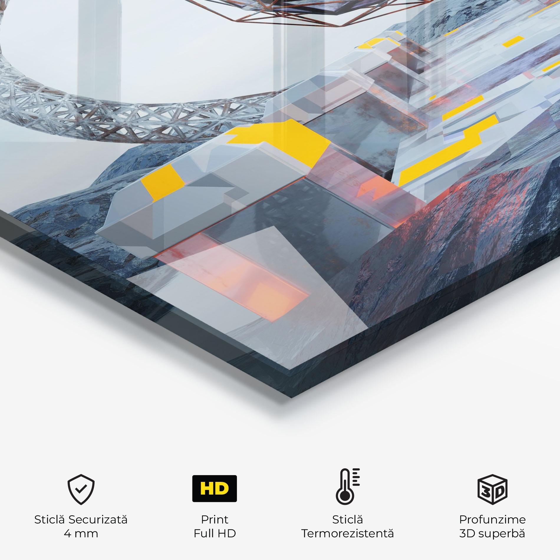 Panou Sticla Bucatarie Galactic Globe mockup 2