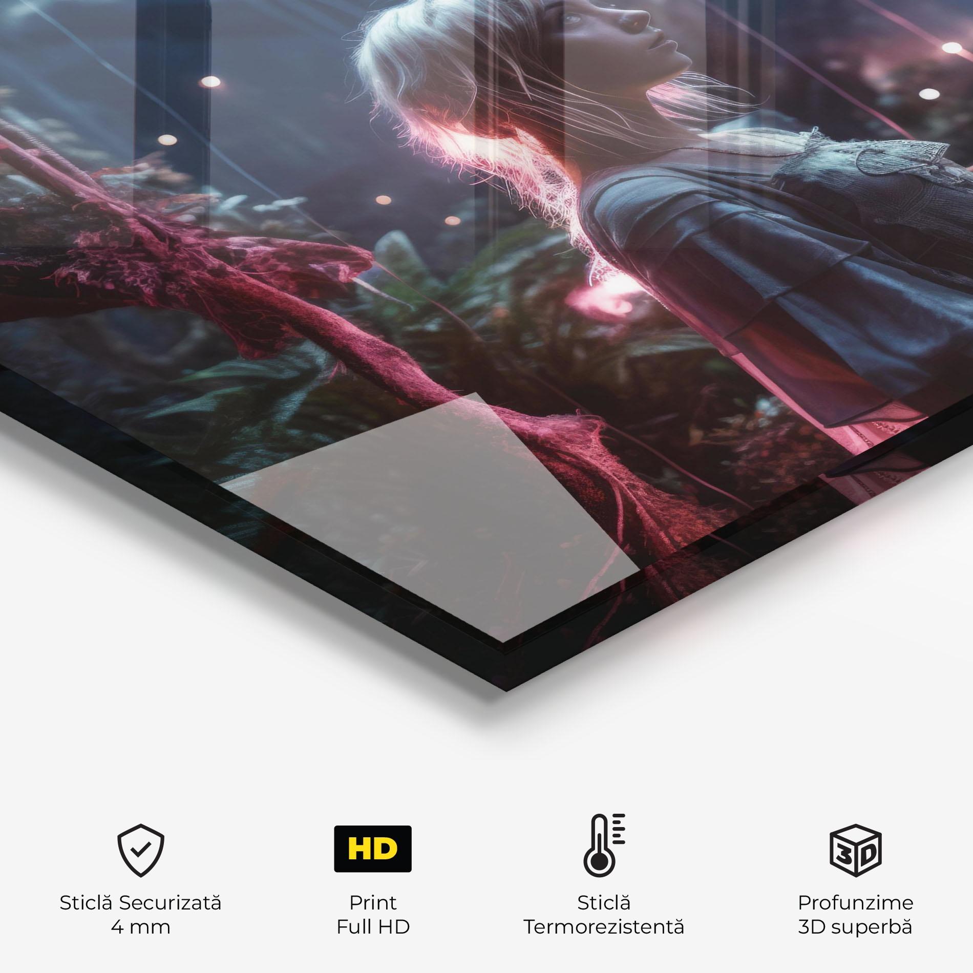 Panou Sticla Bucatarie Glowing Balls Floating mockup 2