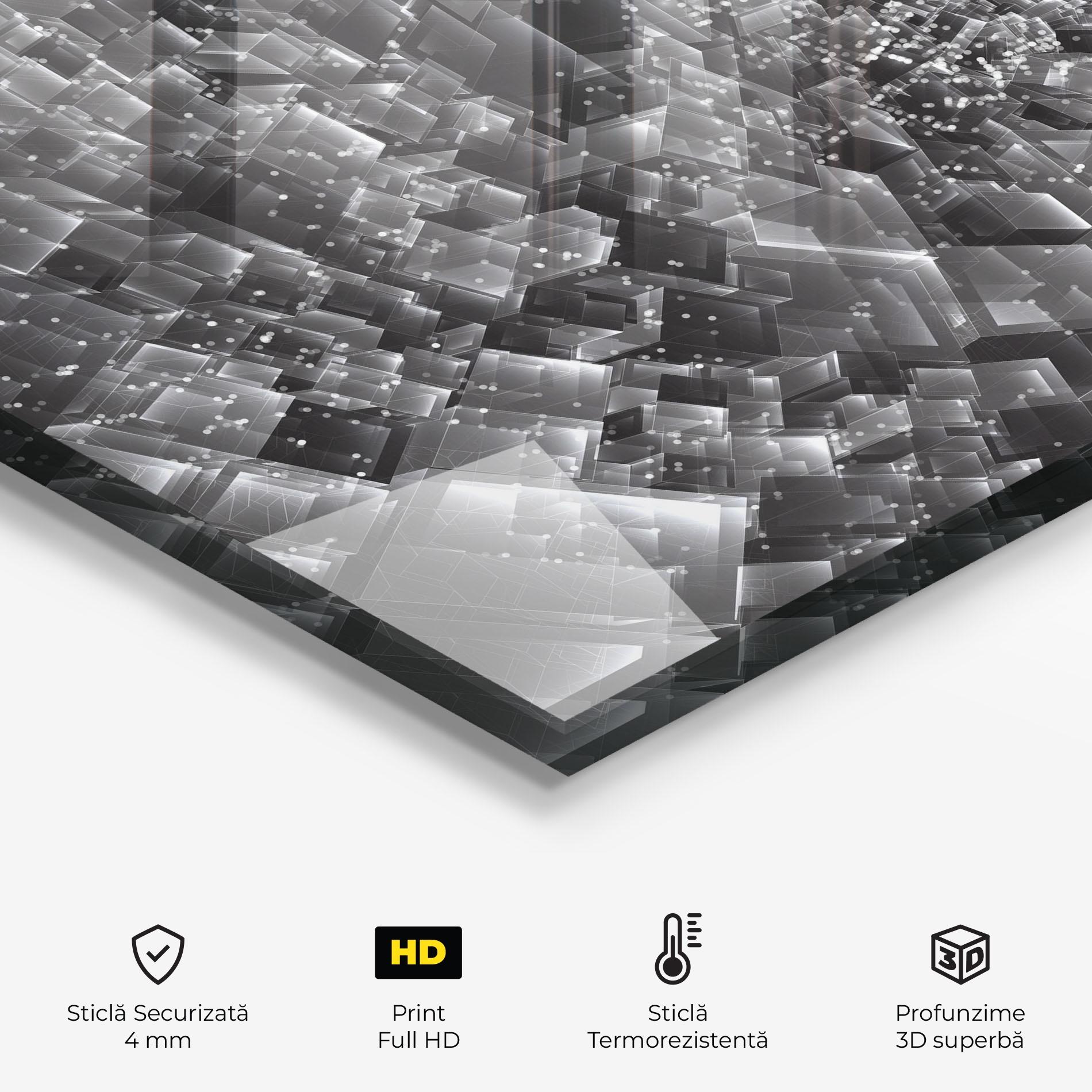 Panou Sticla Bucatarie Grey Shape View mockup 2