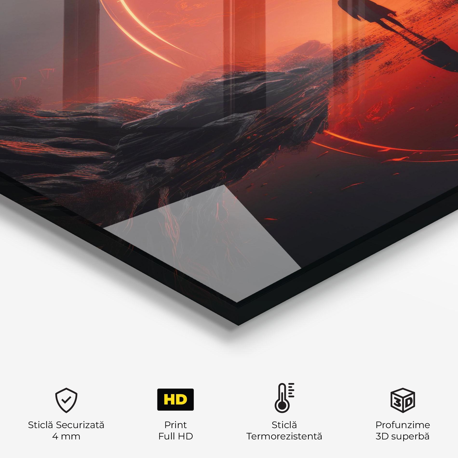 Panou Sticla Bucatarie Man Orange Orb mockup 2