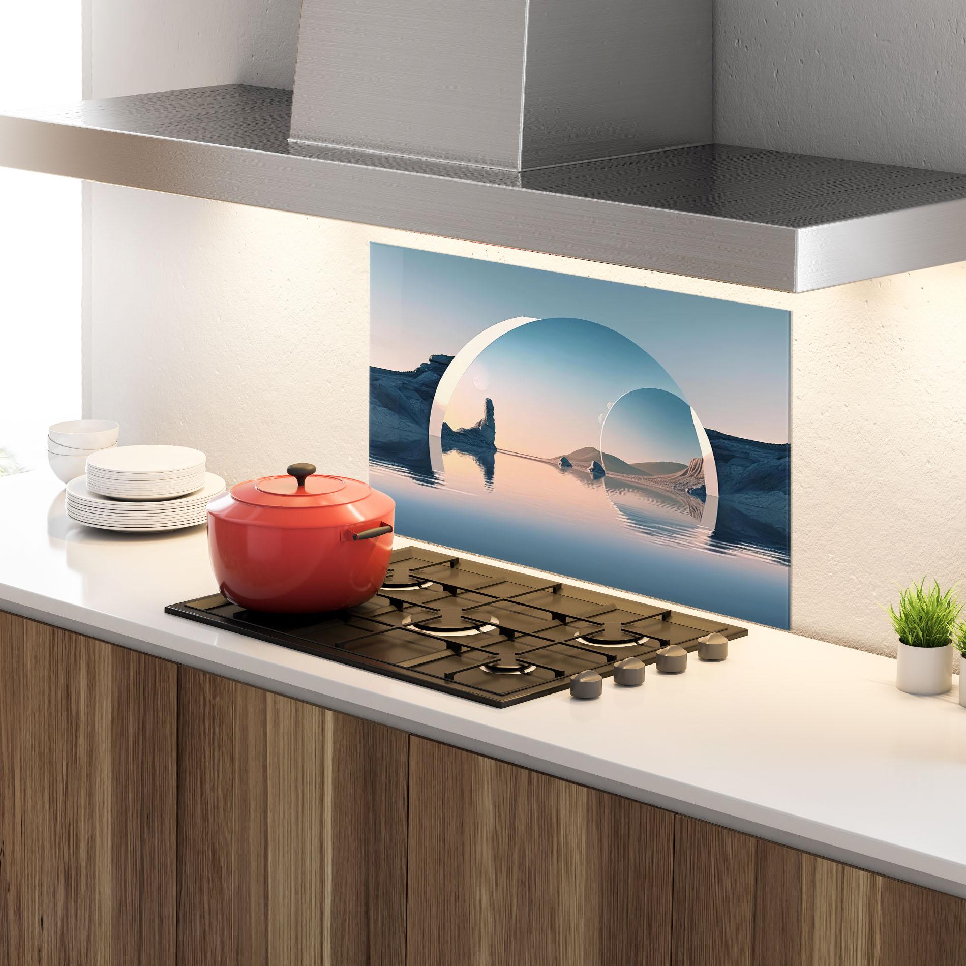 Panou Sticla Bucatarie 3d Fantastic Elements mockup 4