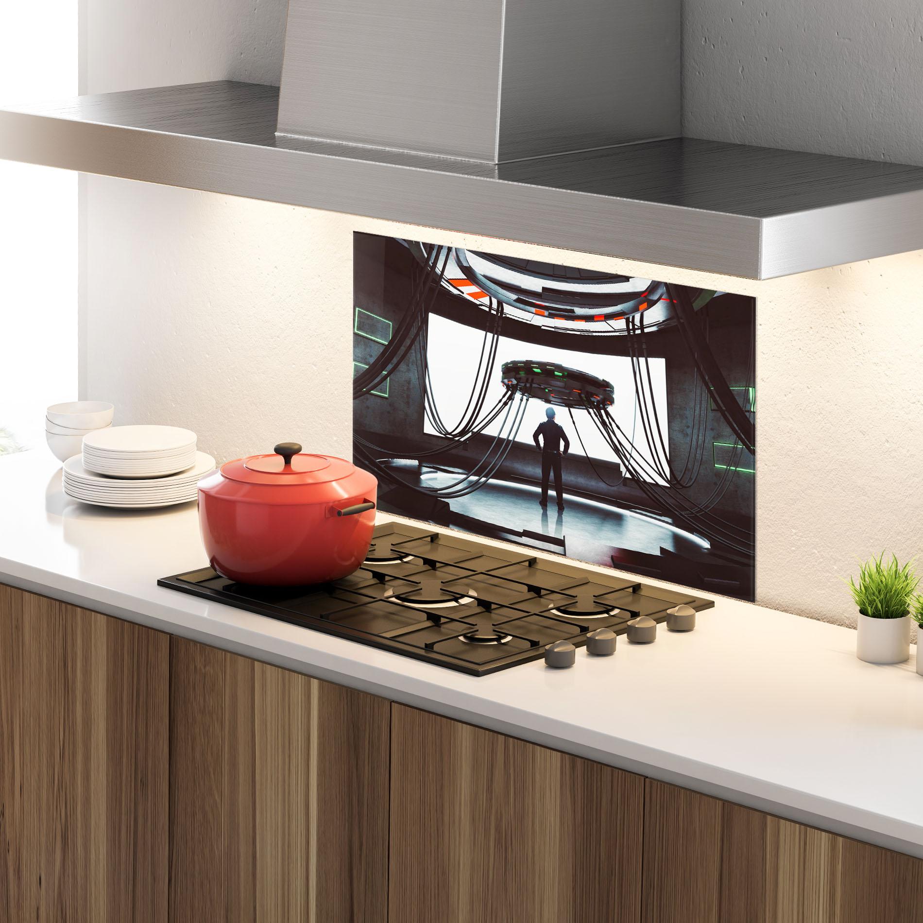 Panou Sticla Bucatarie Cyber Chronicle mockup 4