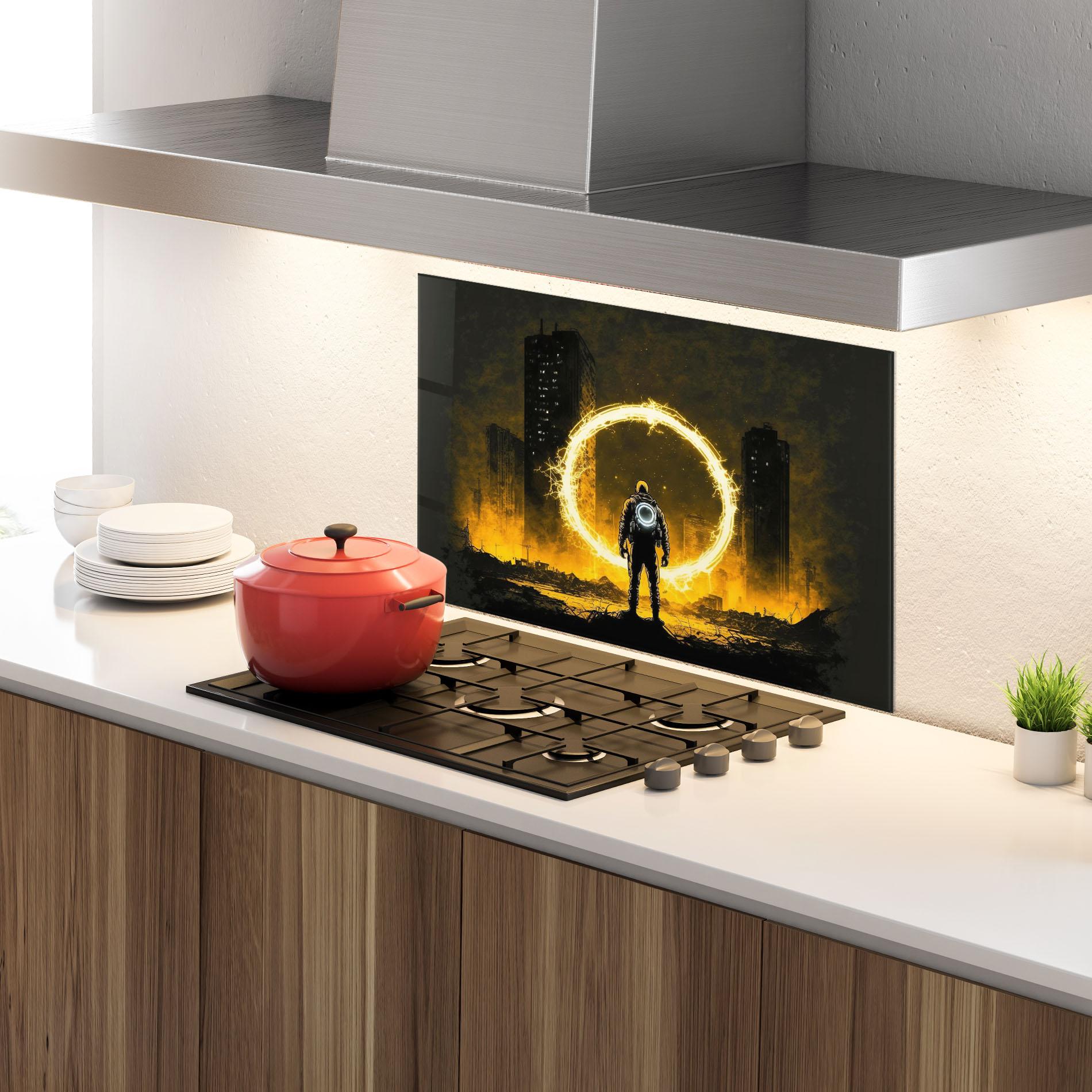 Panou Sticla Bucatarie Fire Portal mockup 4