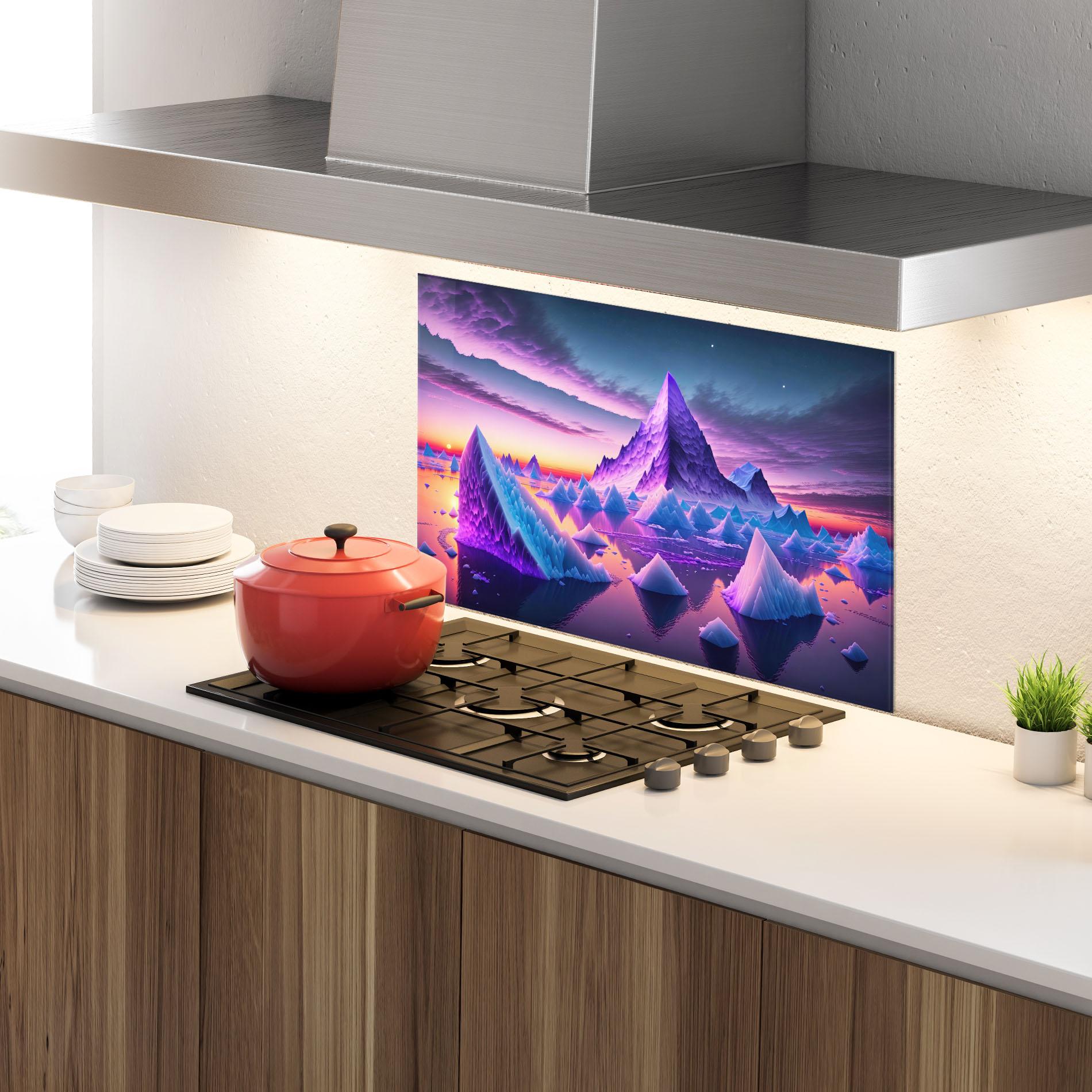 Panou Sticla Bucatarie Floating Iceberg mockup 4