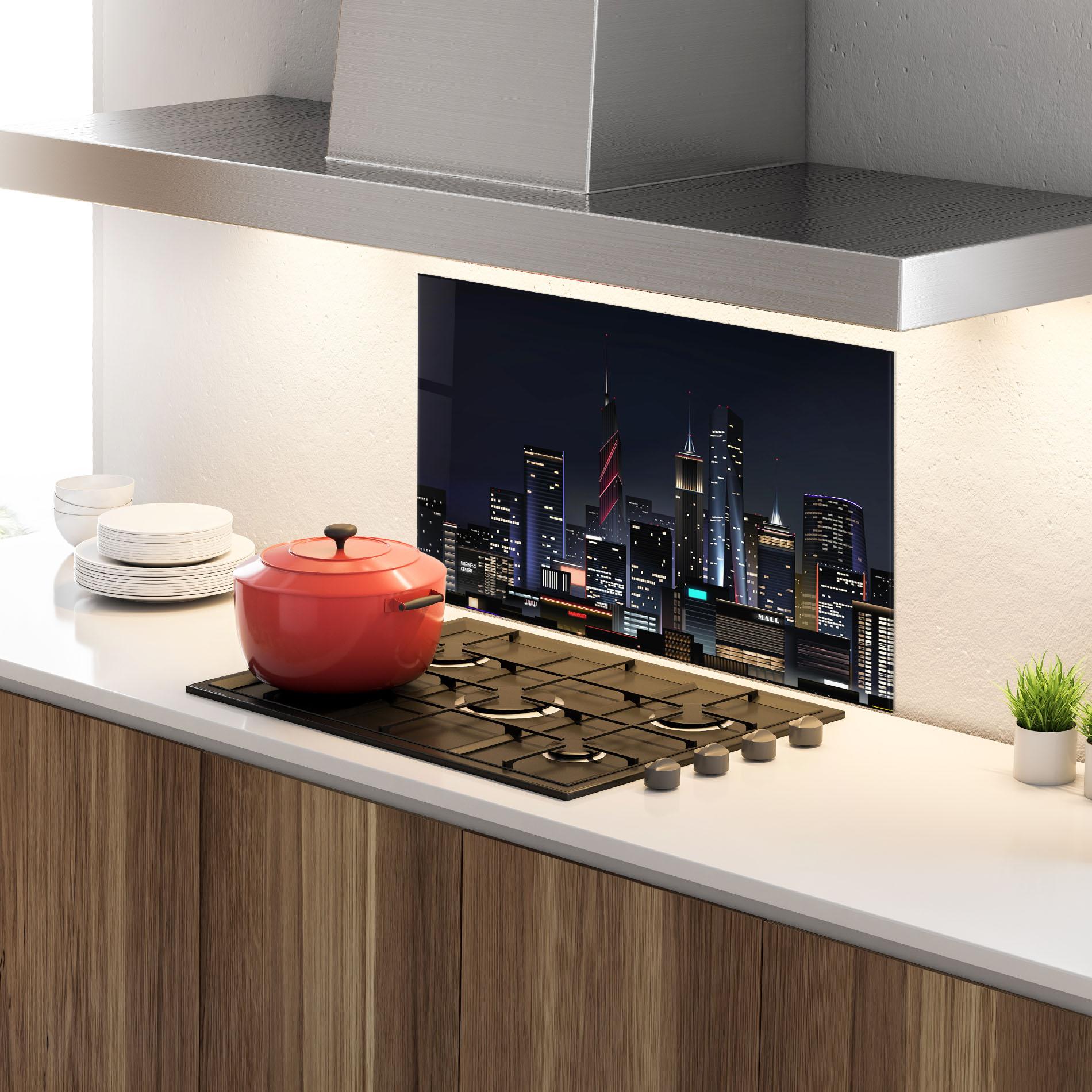 Panou Sticla Bucatarie Night City mockup 4