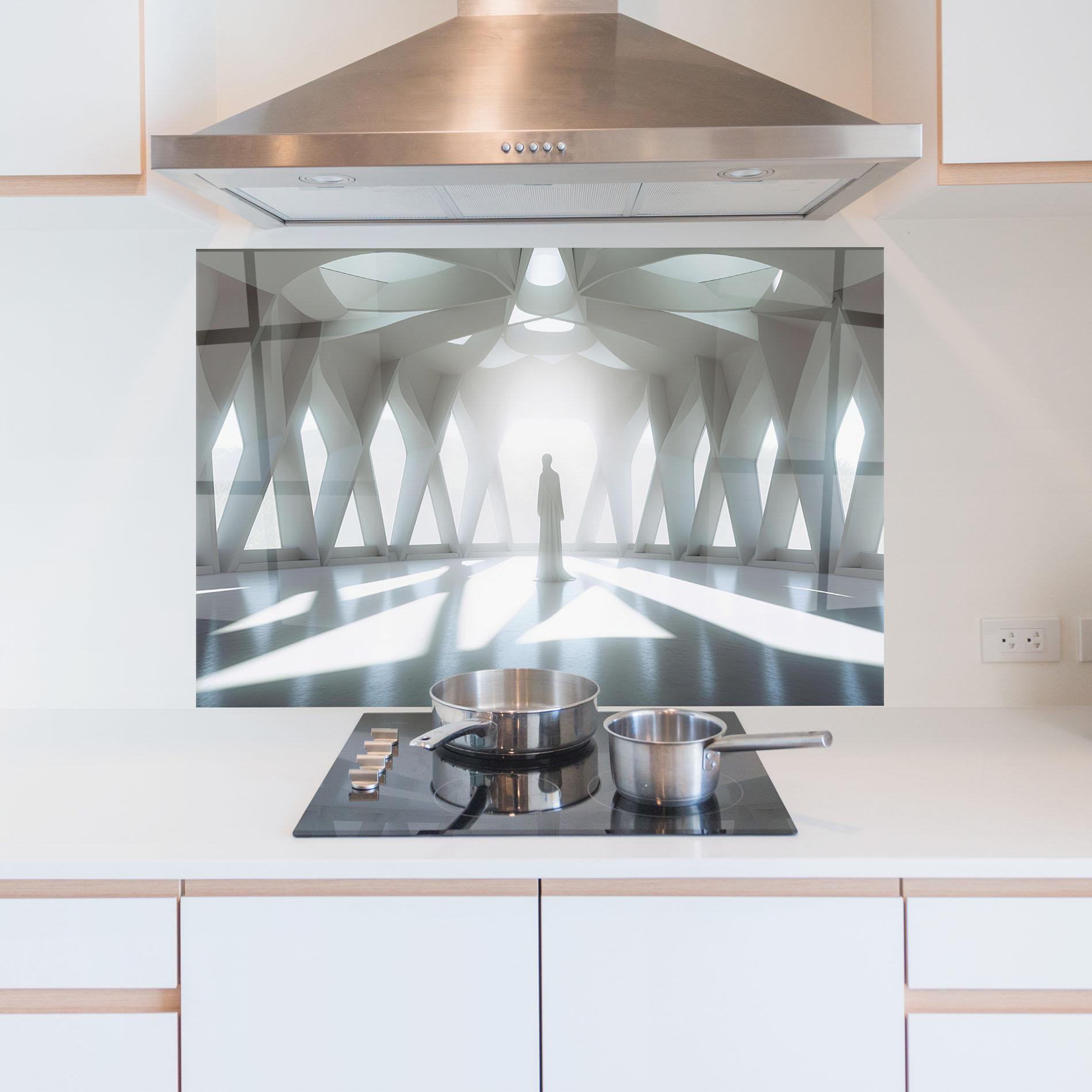 Panou Sticla Bucatarie Bright Room Statue mockup 5