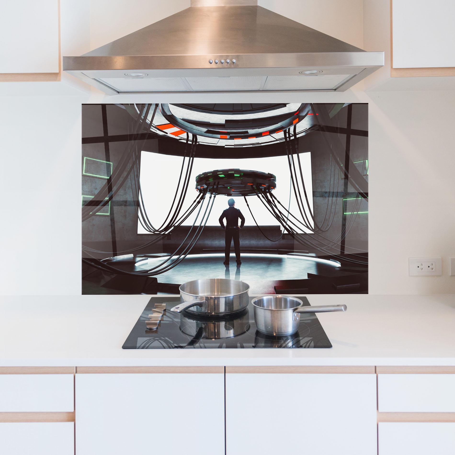 Panou Sticla Bucatarie Cyber Chronicle mockup 5