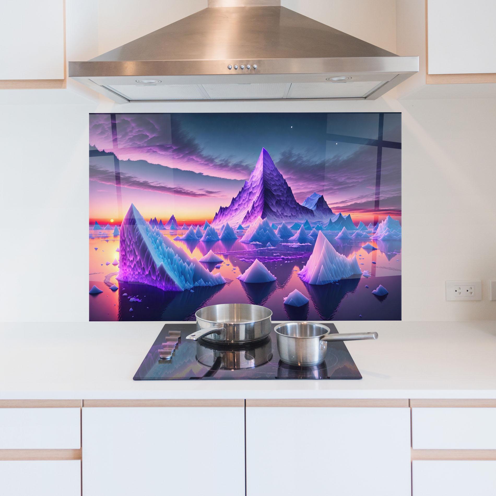 Panou Sticla Bucatarie Floating Iceberg mockup 5