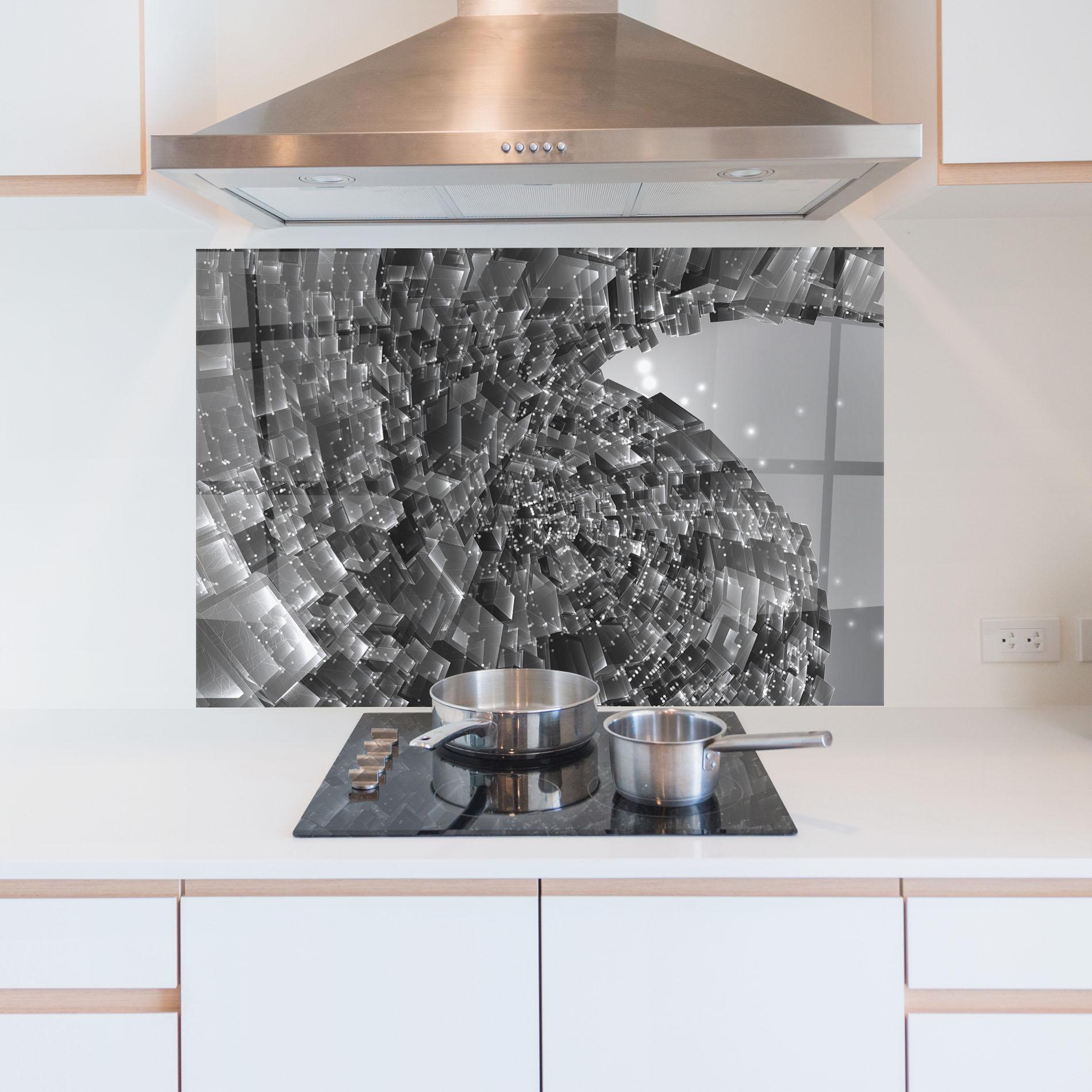 Panou Sticla Bucatarie Grey Shape View mockup 5