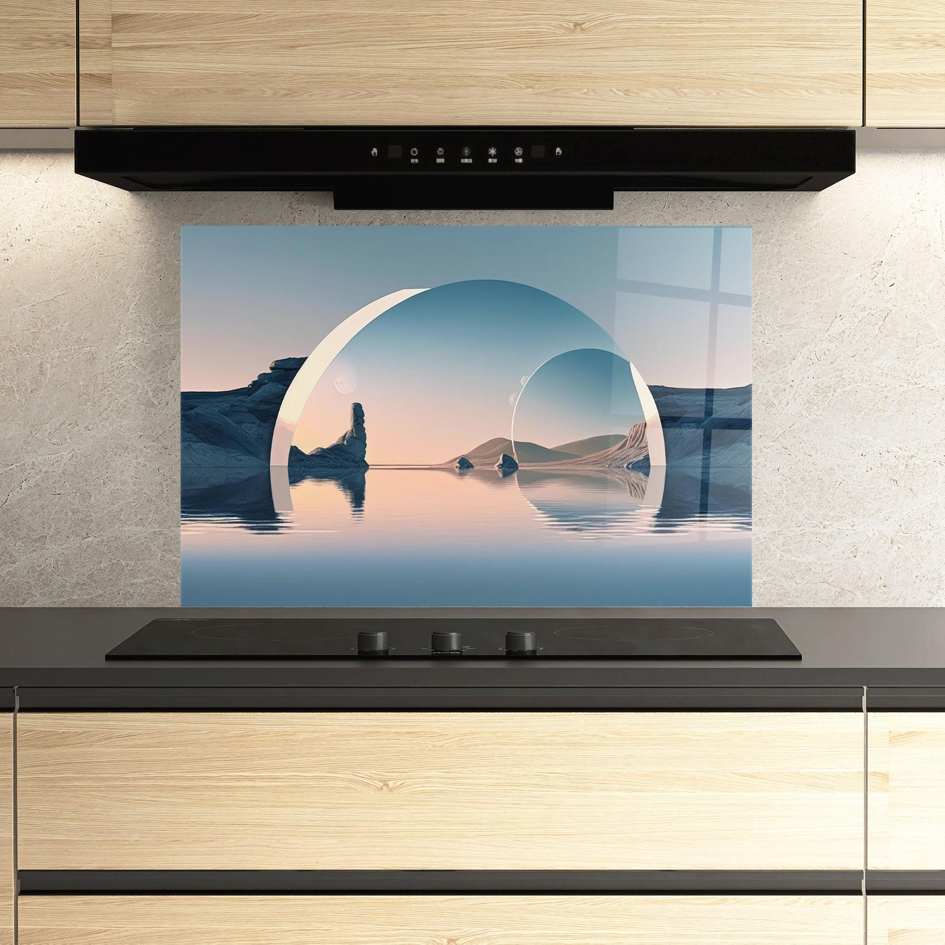 Panou Sticla Bucatarie 3d Fantastic Elements mockup 3