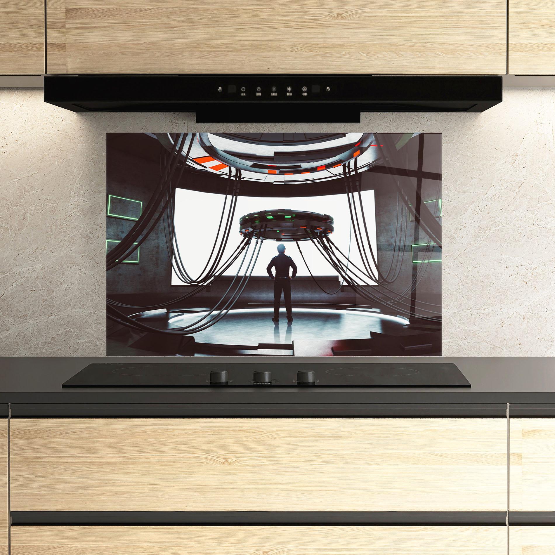 Panou Sticla Bucatarie Cyber Chronicle mockup 3