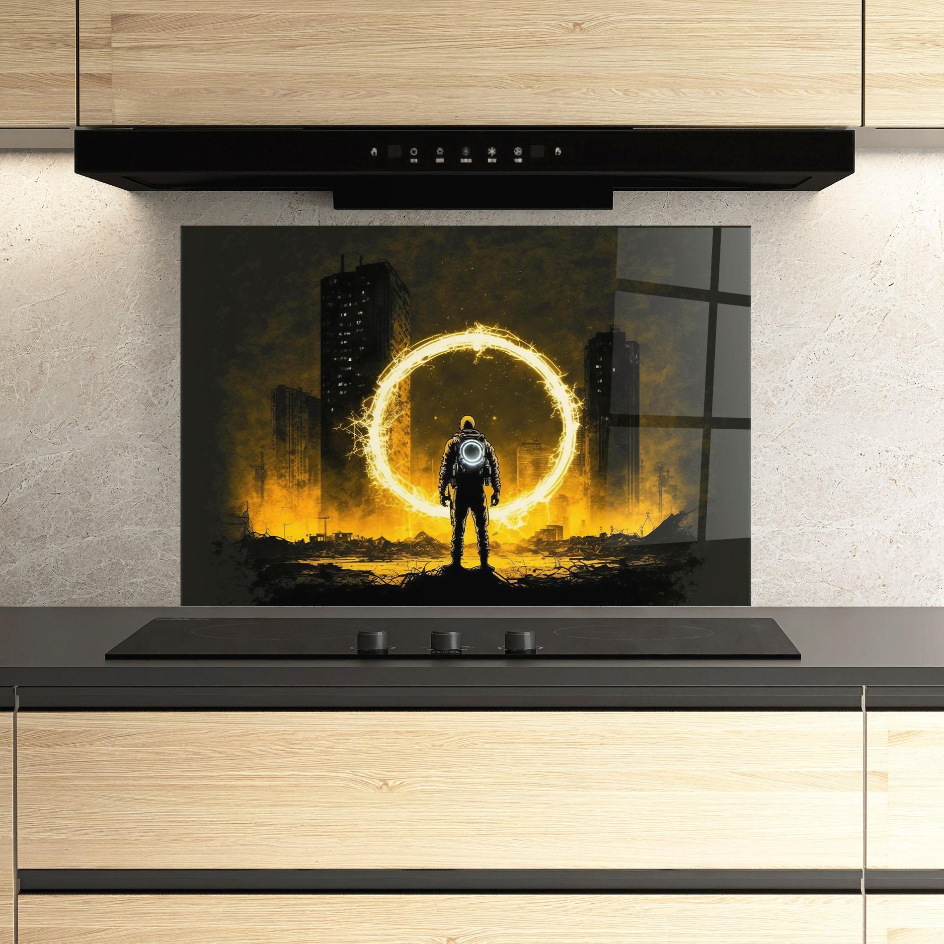 Panou Sticla Bucatarie Fire Portal mockup 3