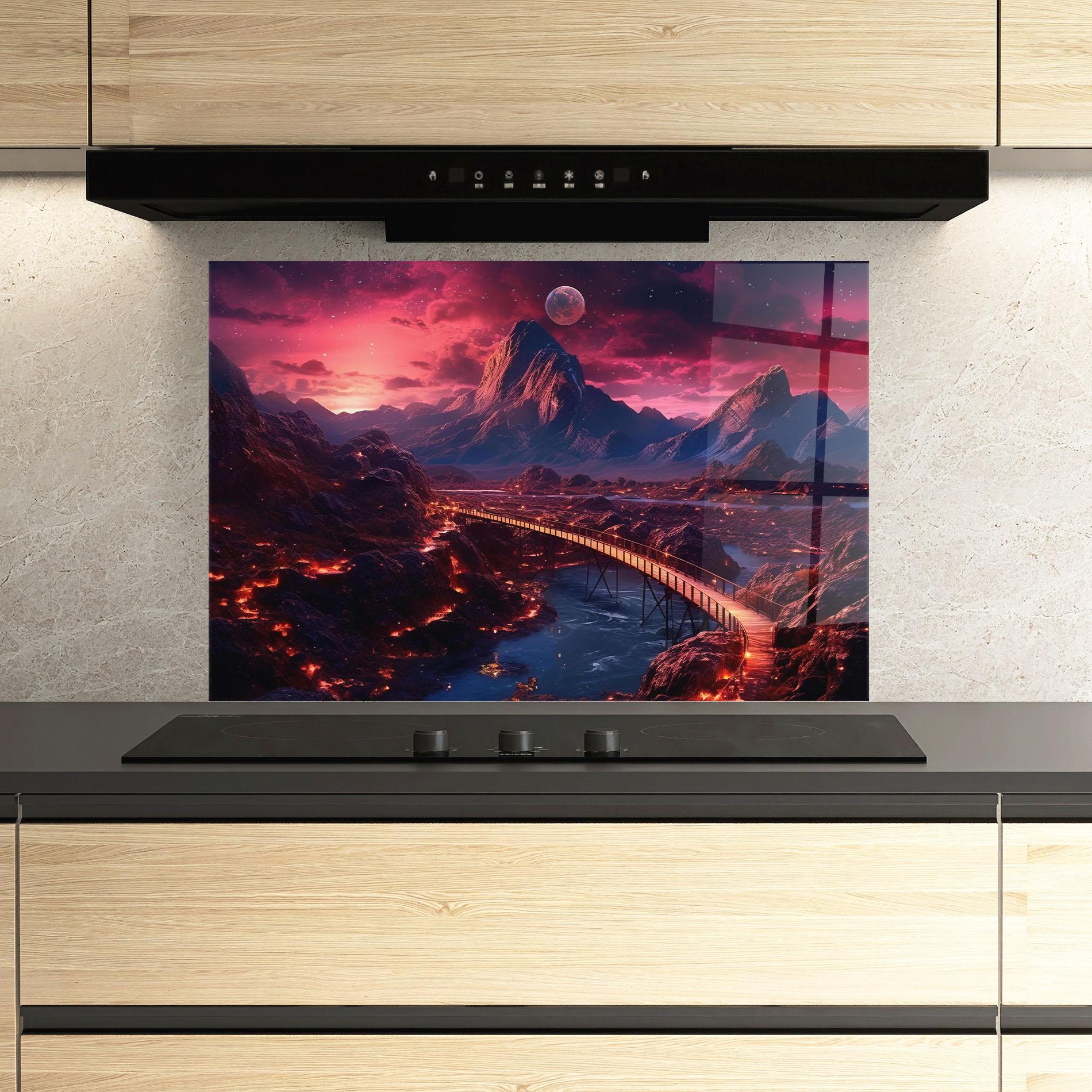 Panou Sticla Bucatarie Interstellar Journey mockup 3