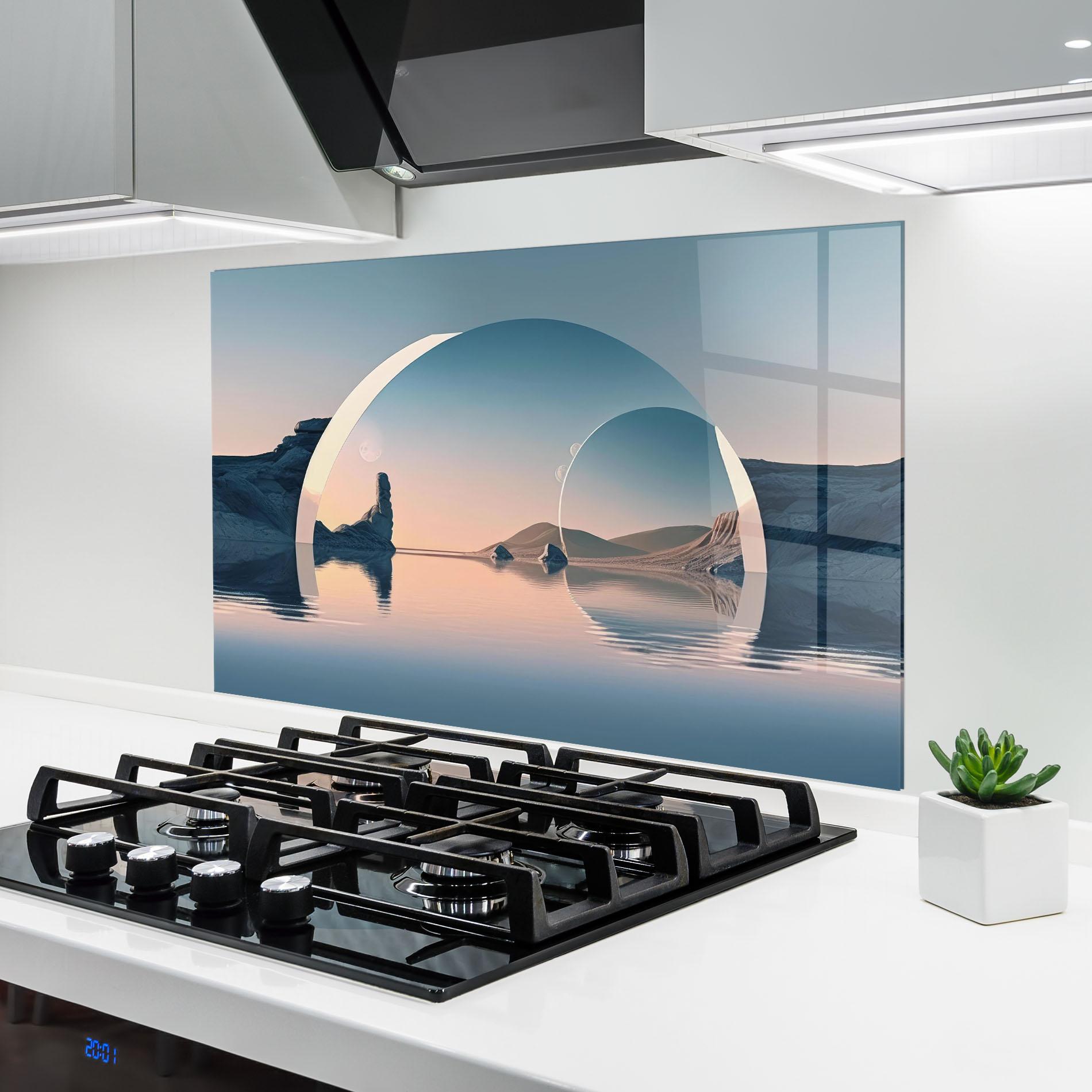 Panou Sticla Bucatarie 3d Fantastic Elements mockup 6