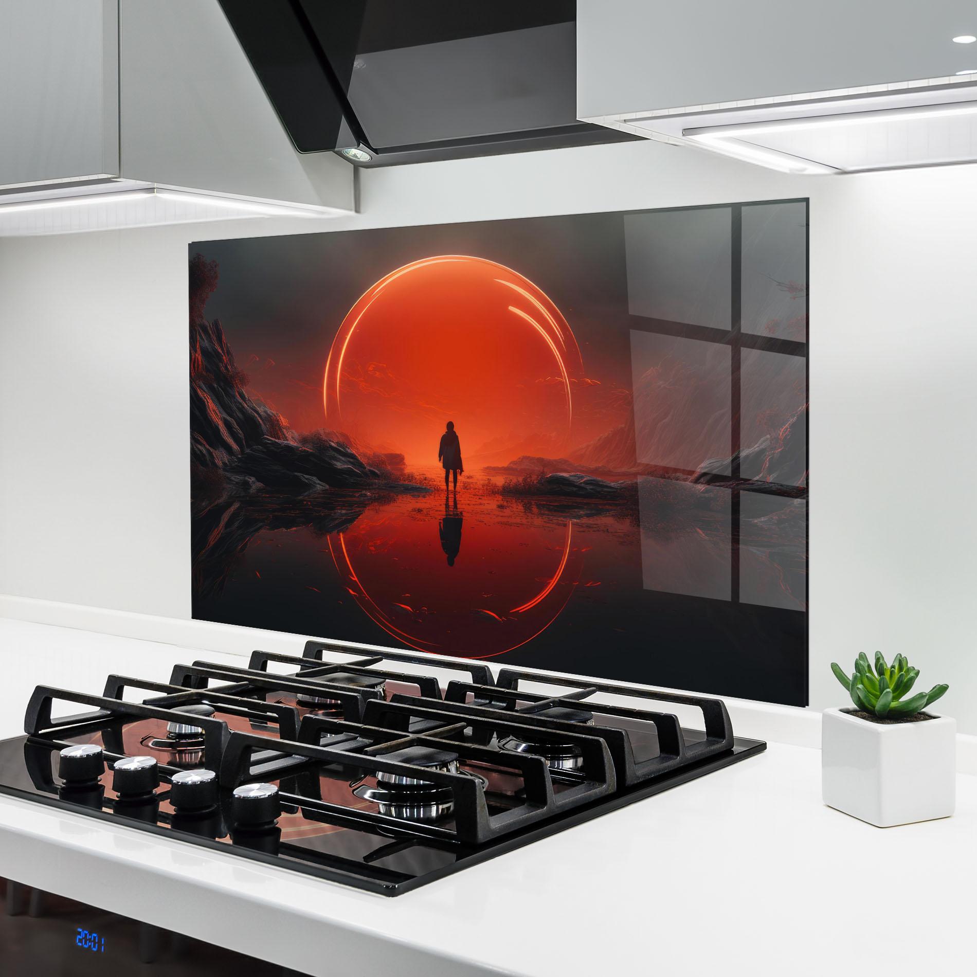 Panou Sticla Bucatarie Man Orange Orb mockup 6