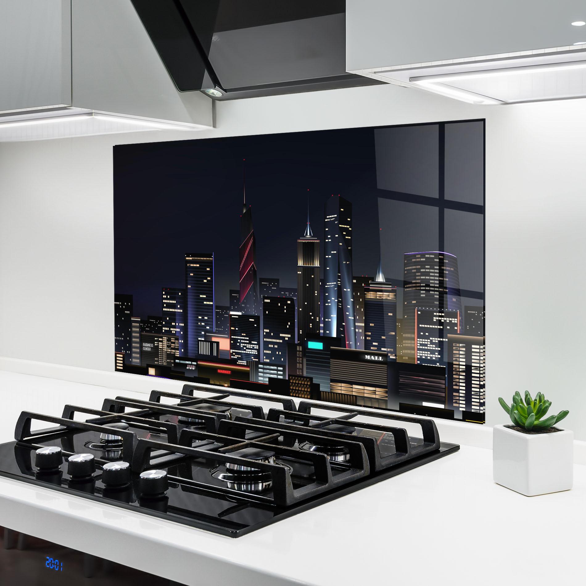 Panou Sticla Bucatarie Night City mockup 6