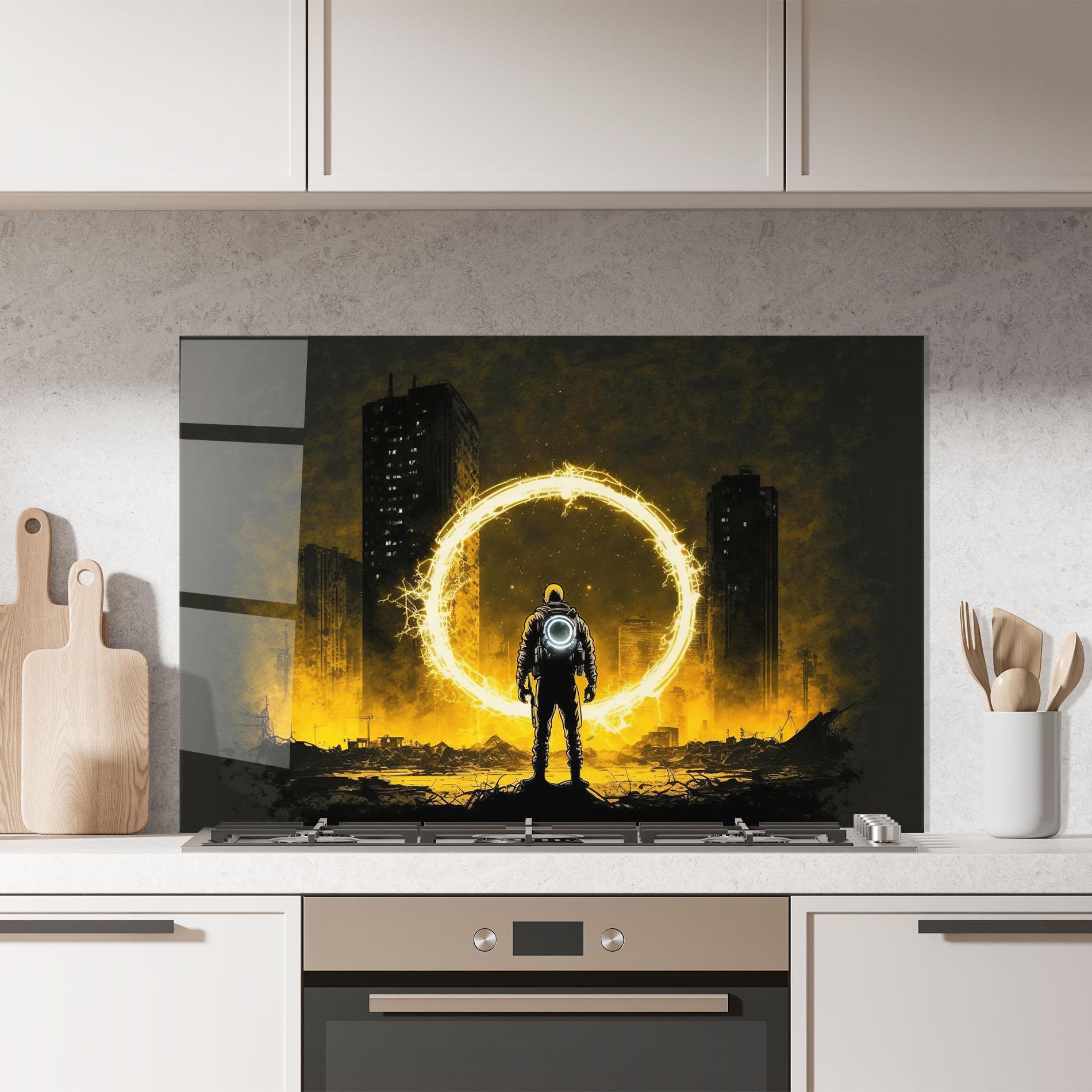 Panou Sticla Bucatarie Fire Portal mockup 7