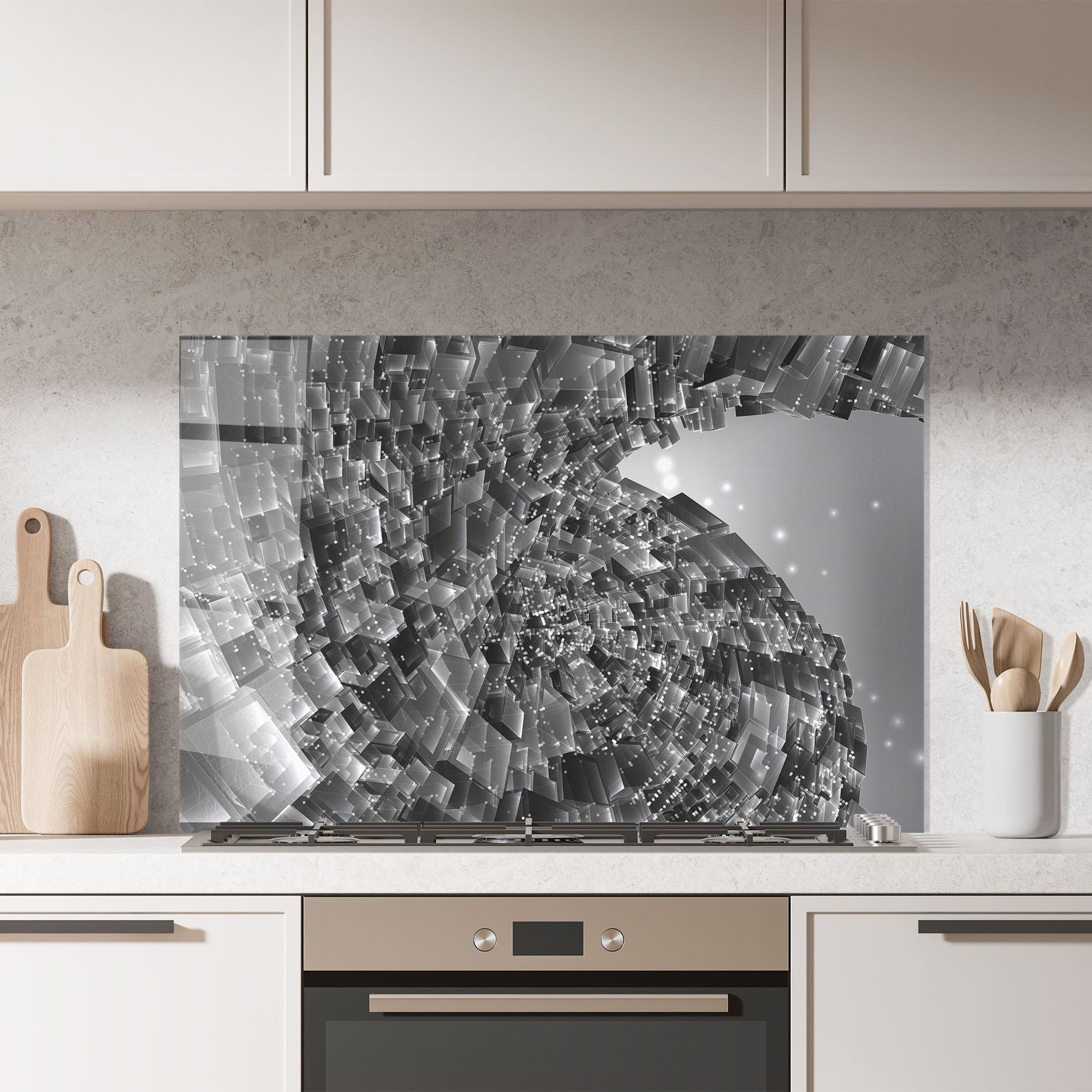 Panou Sticla Bucatarie Grey Shape View mockup 7