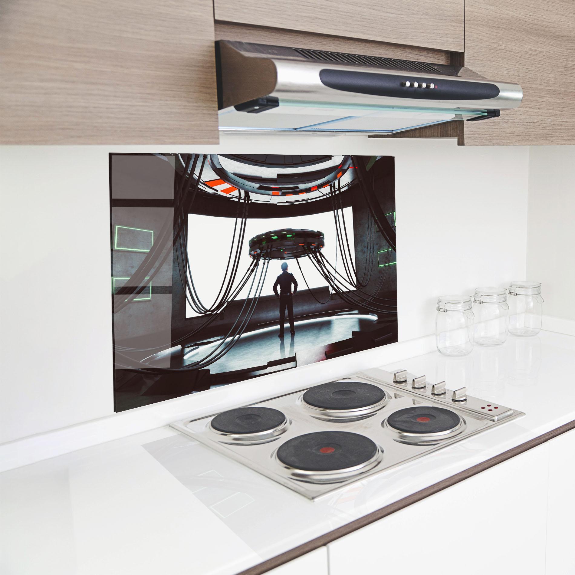Panou Sticla Bucatarie Cyber Chronicle mockup 8
