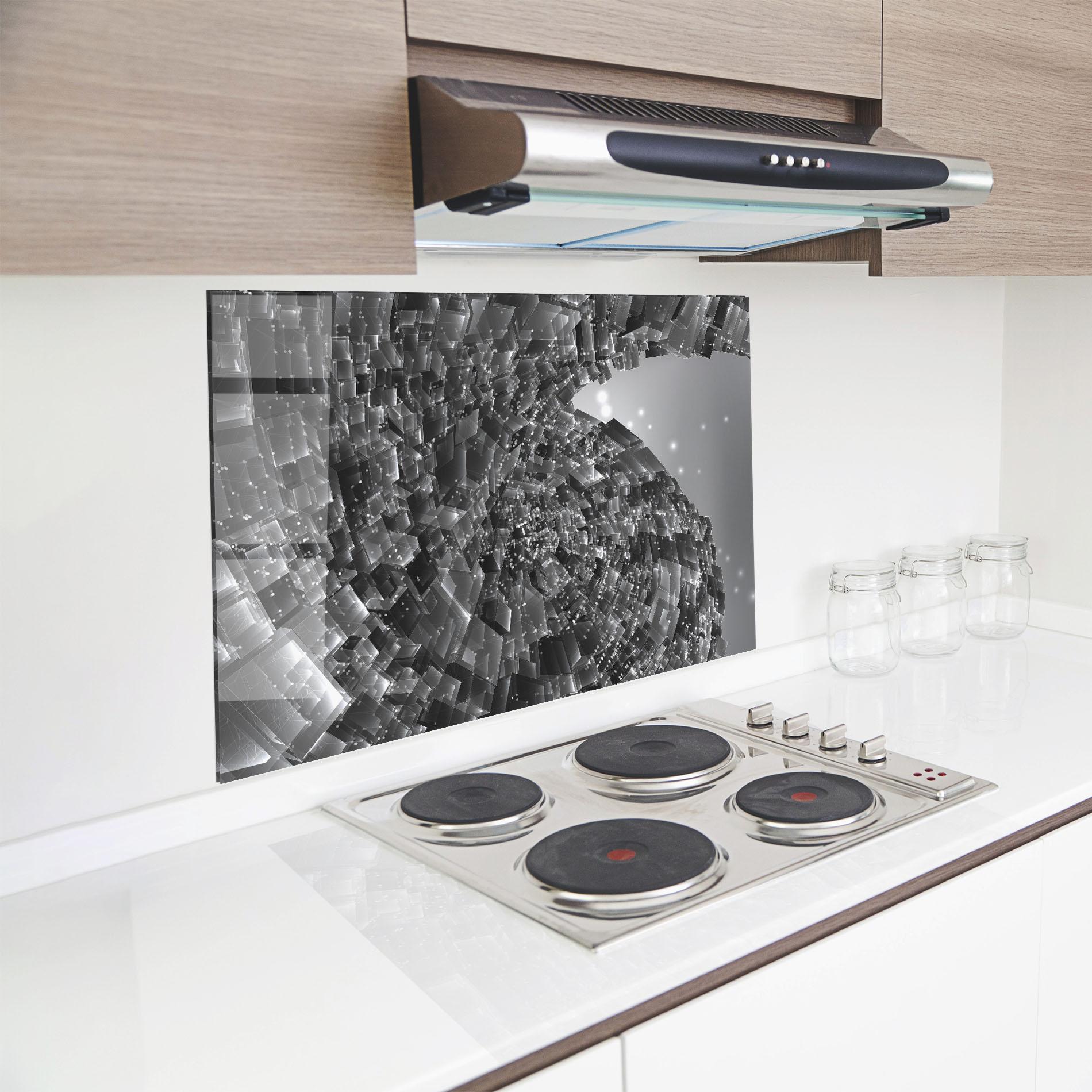 Panou Sticla Bucatarie Grey Shape View mockup 8