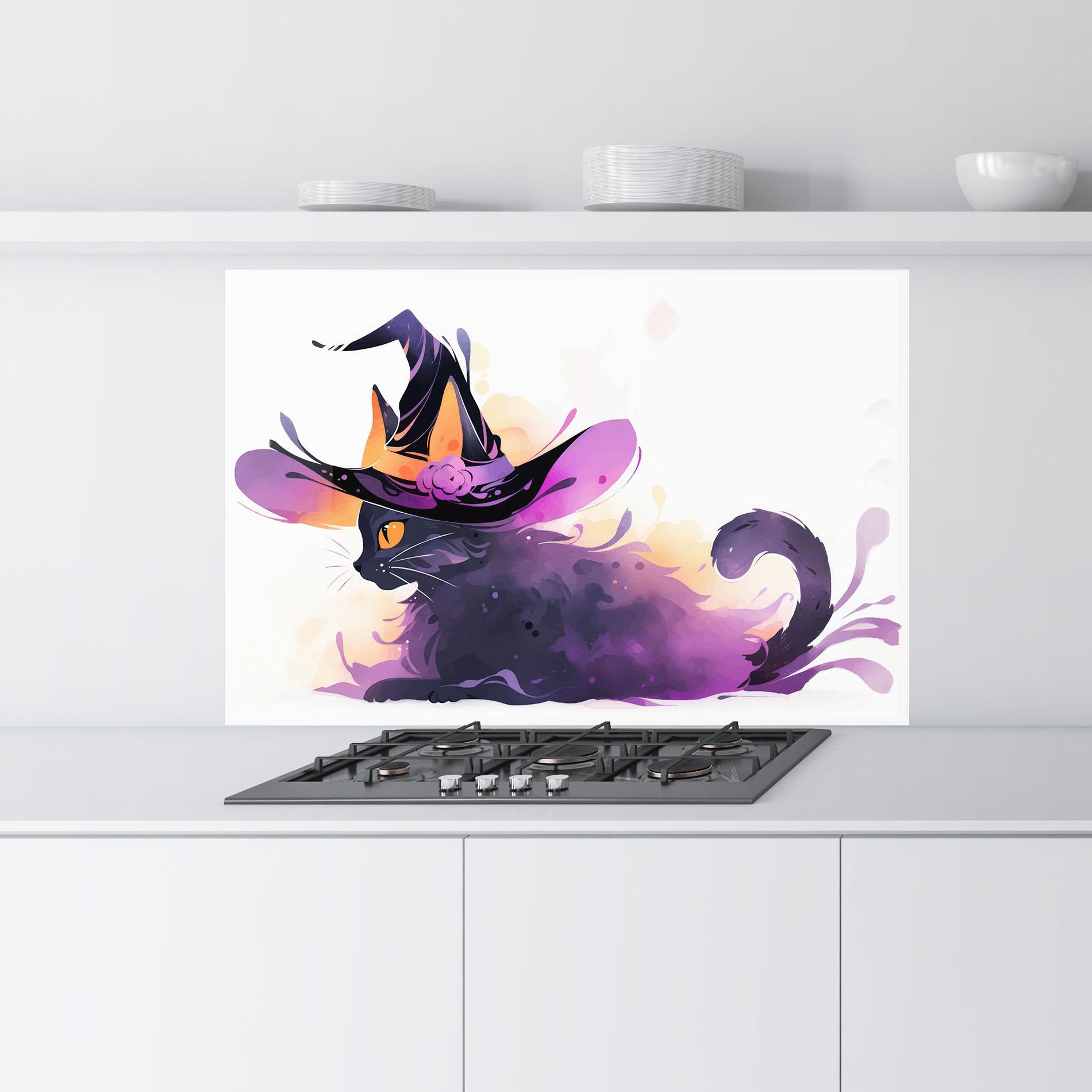 Panou Sticla Bucatarie Cat Witch mockup 9