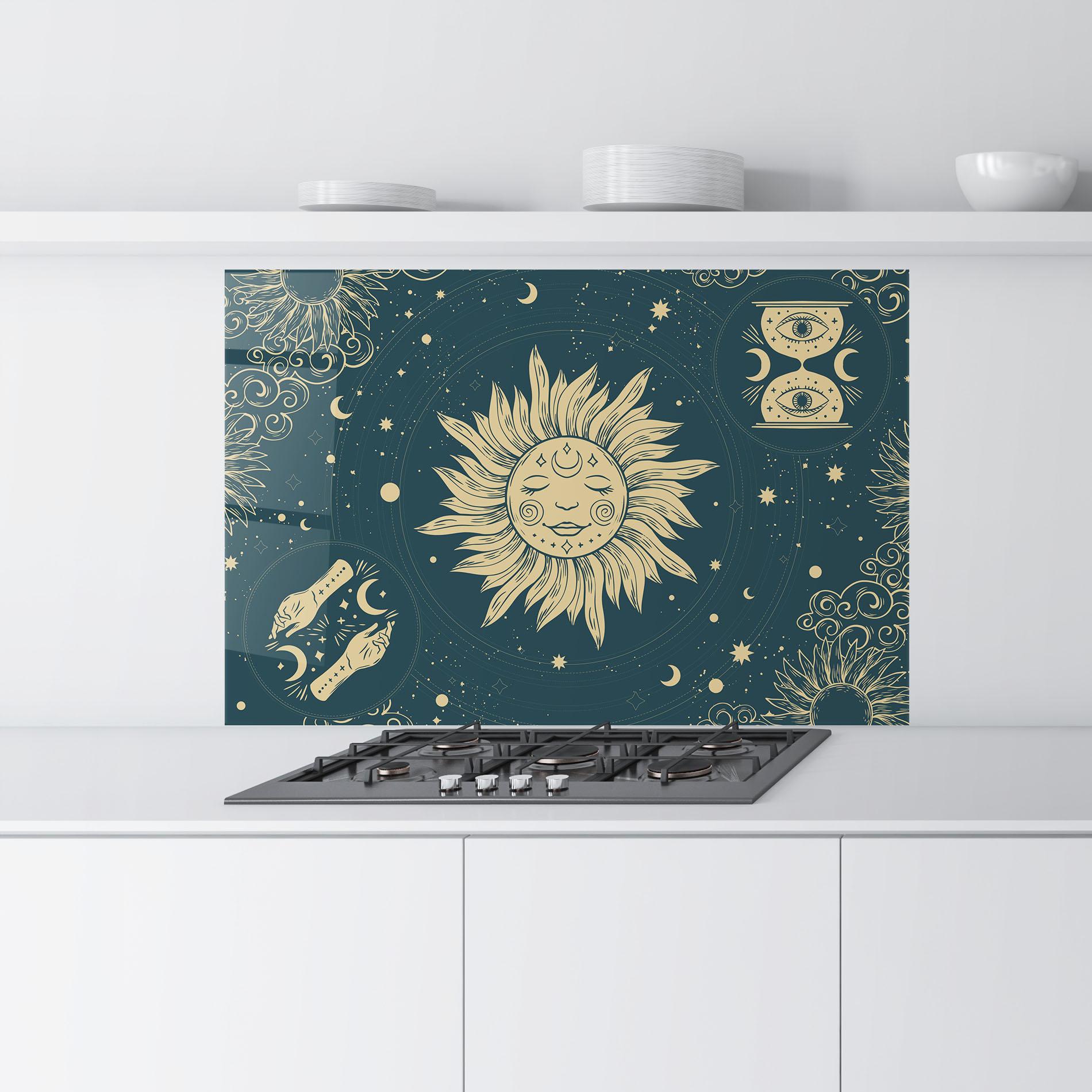 Panou Sticla Bucatarie Sun Face Magic mockup 9