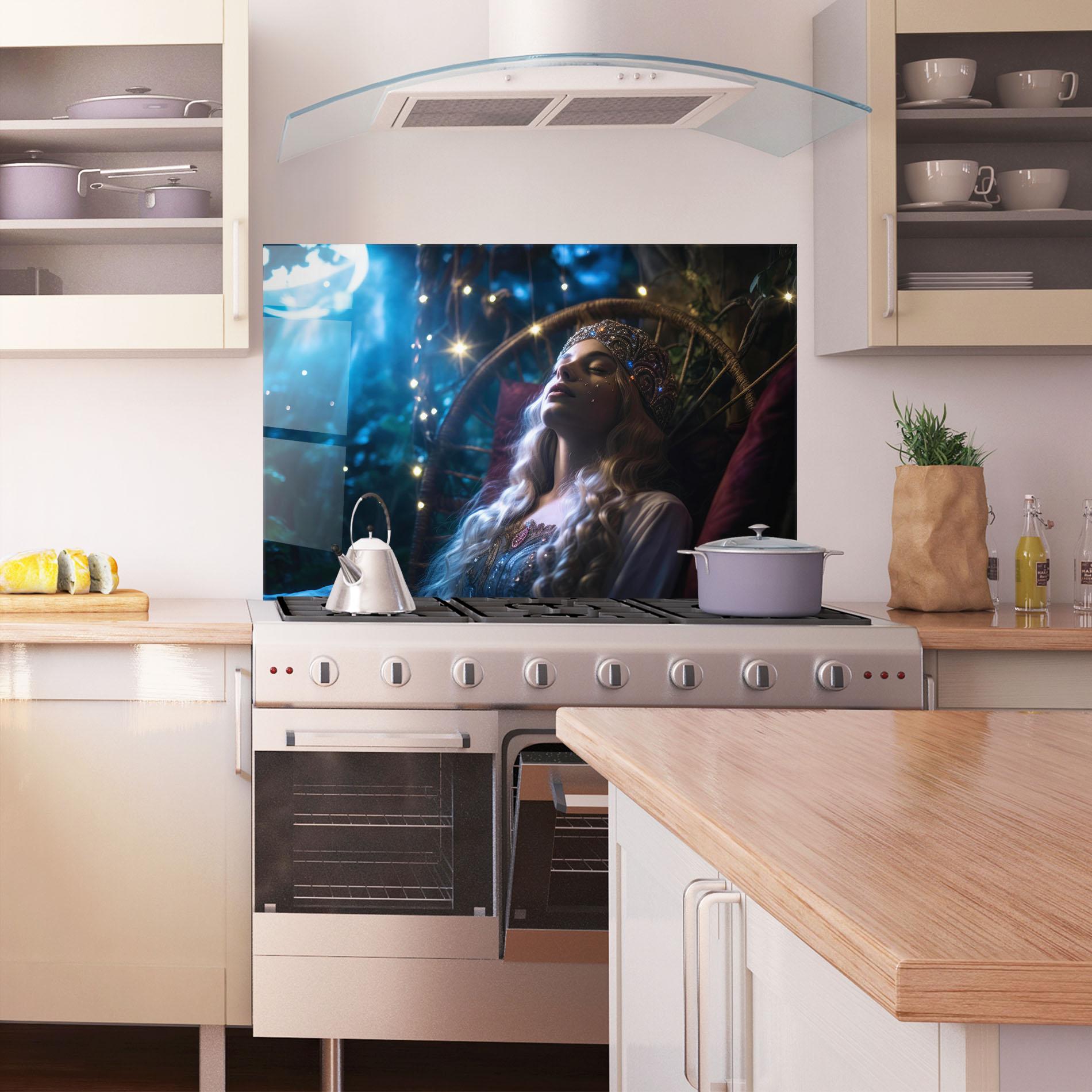 Panou Sticla Bucatarie Witch Sleeping mockup 1