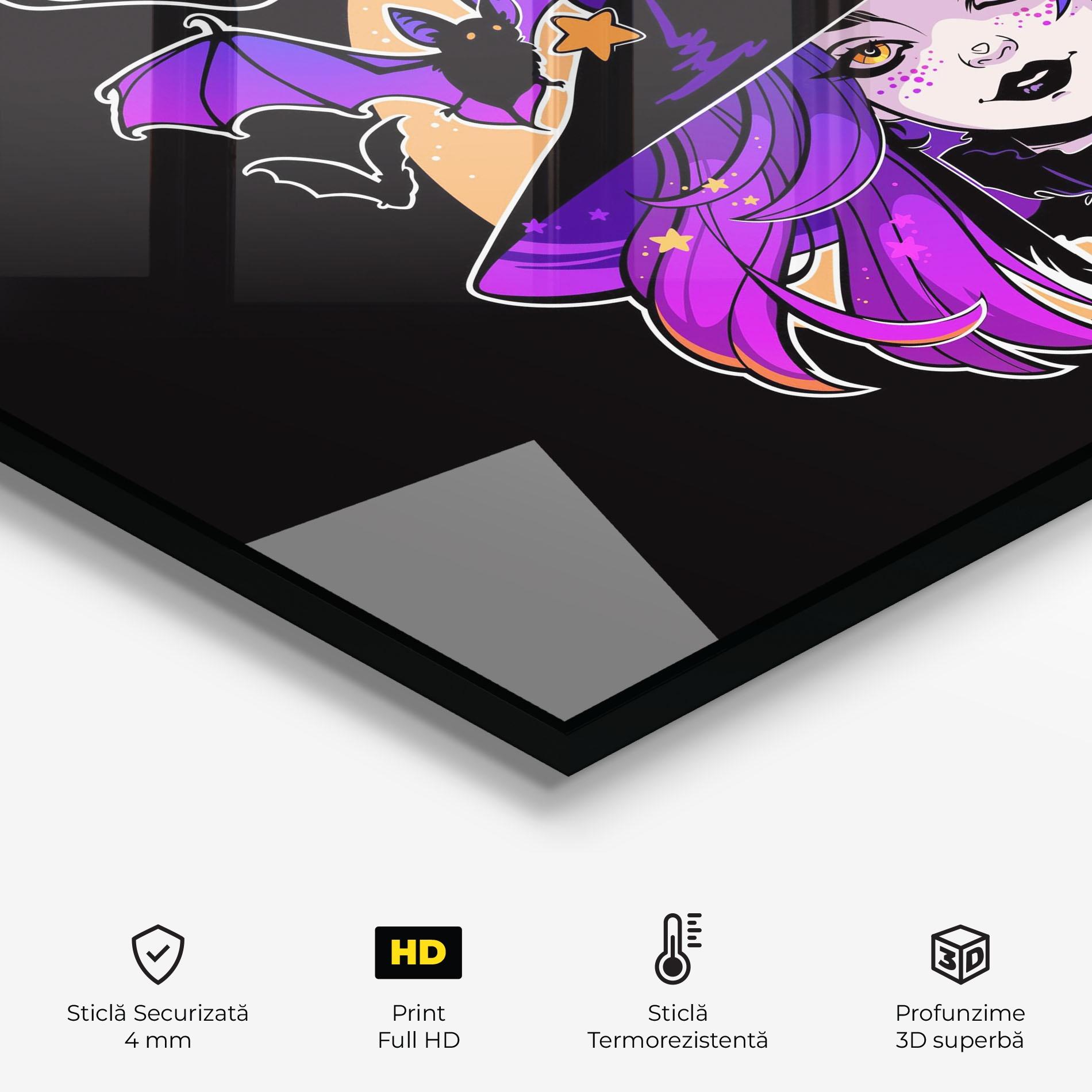 Panou Sticla Bucatarie Purple Witch mockup 2