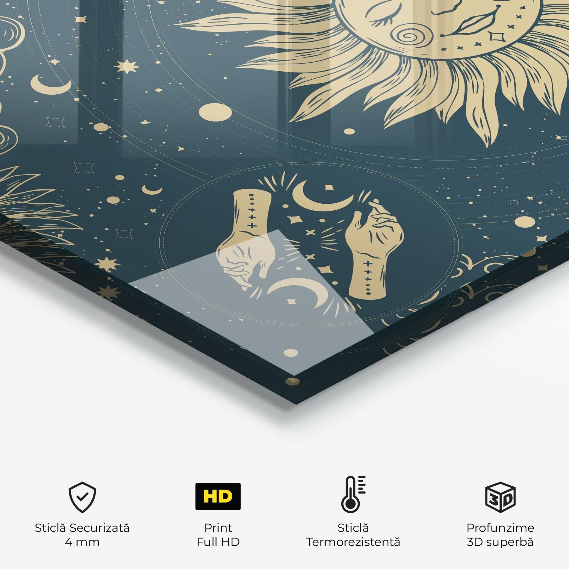 Panou Sticla Bucatarie Sun Face Magic mockup 2