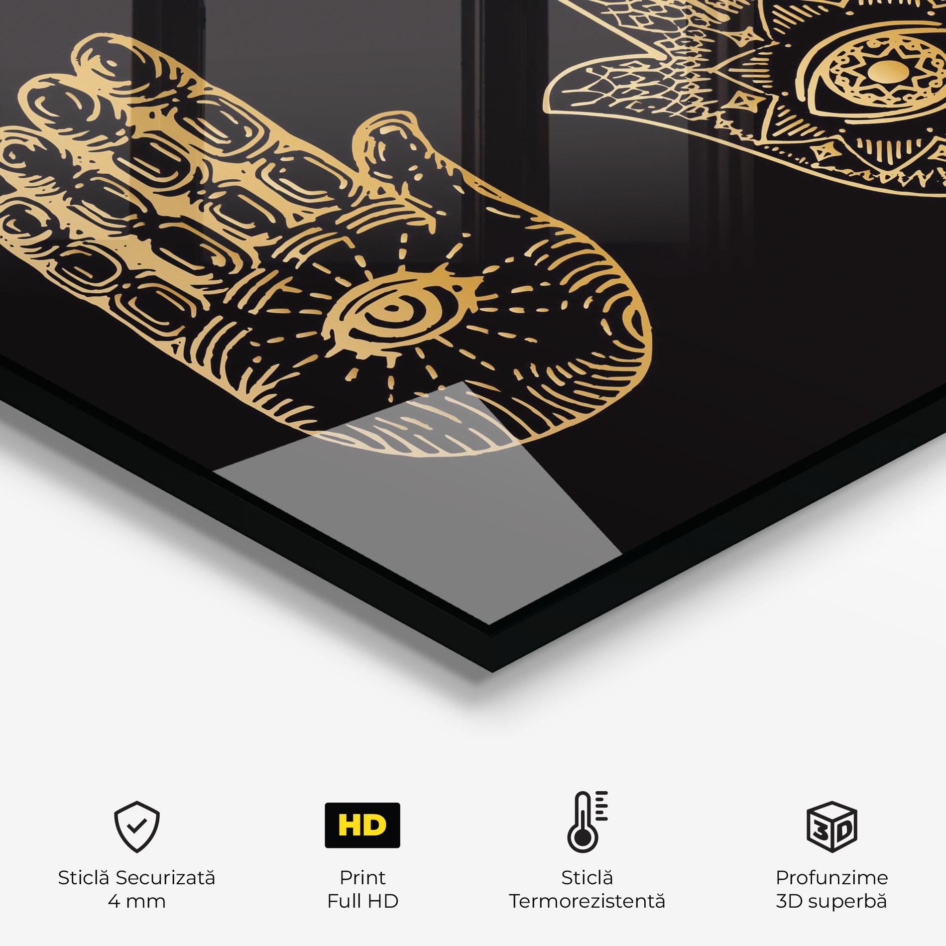 Panou Sticla Bucatarie Witch Gold Hands mockup 2