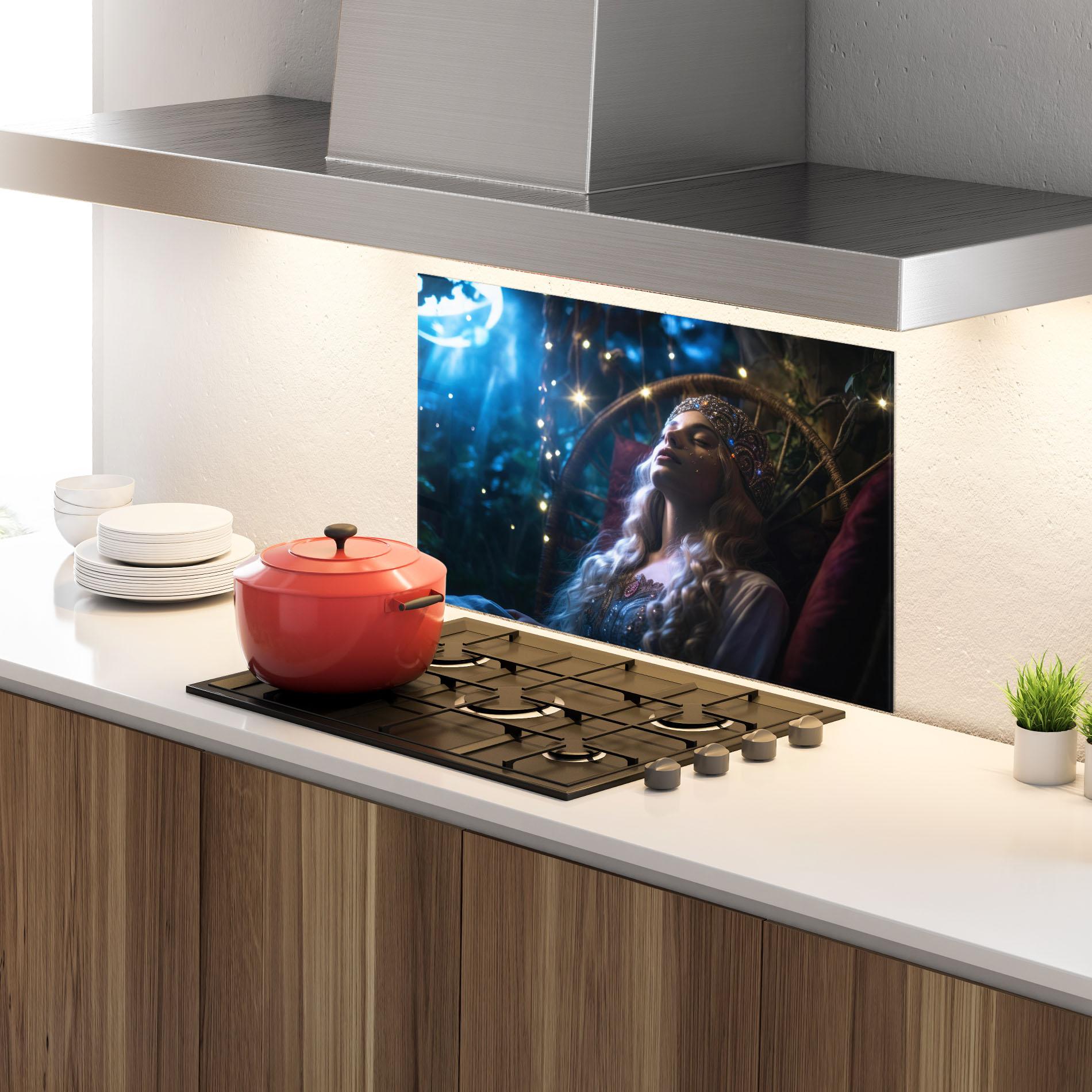 Panou Sticla Bucatarie Witch Sleeping mockup 4