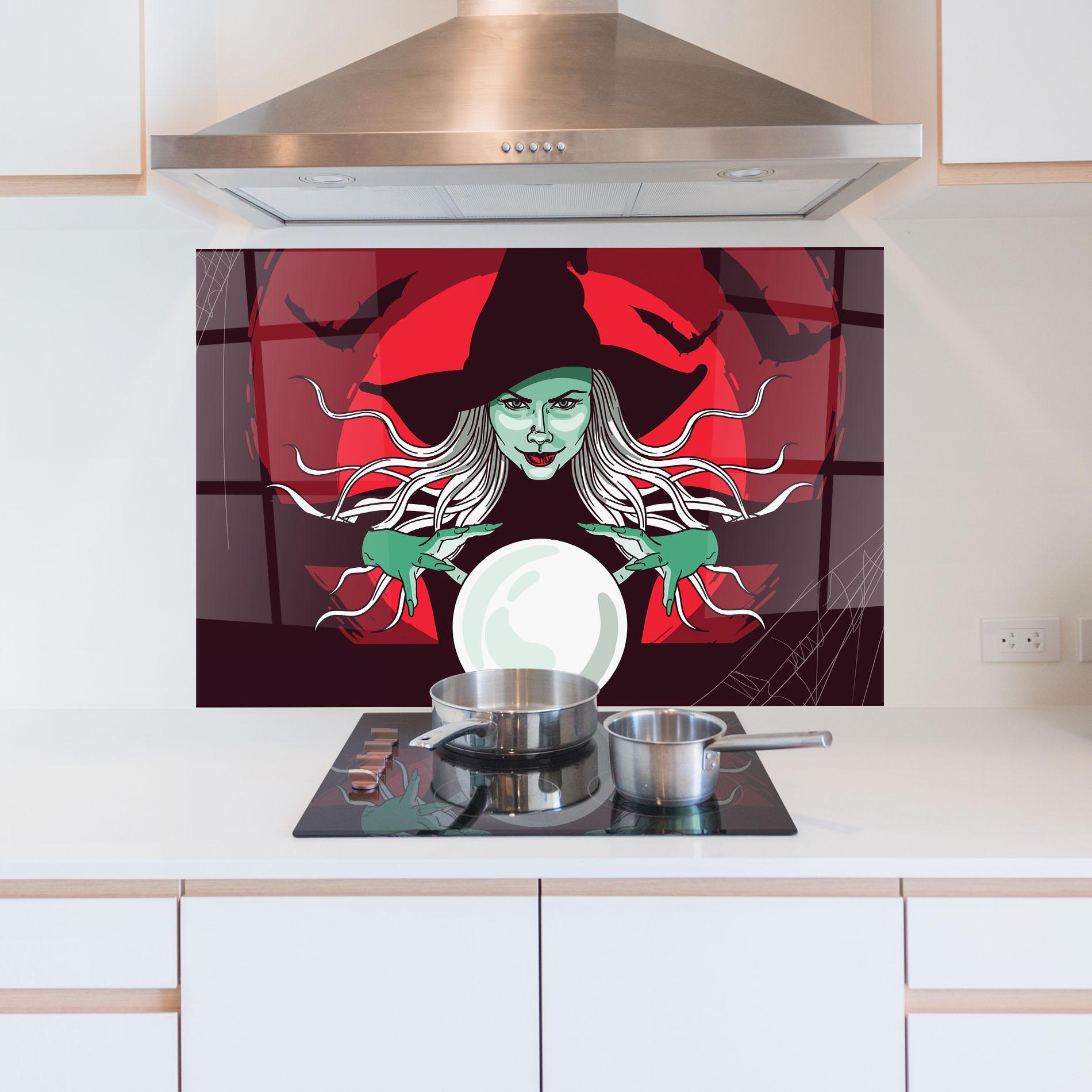Panou Sticla Bucatarie Green Witch mockup 5