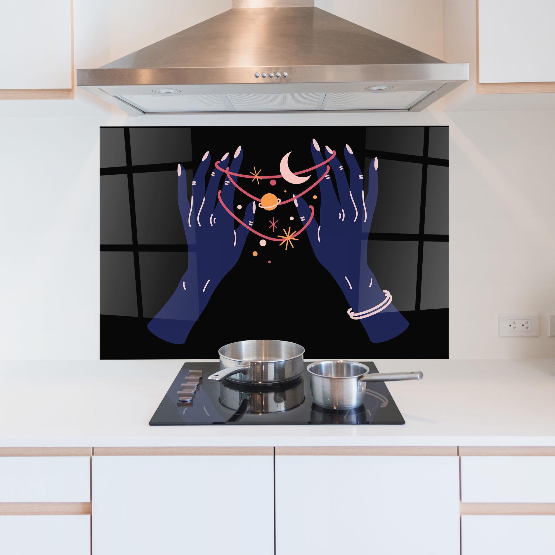 Panou Sticla Bucatarie Pretty Hands Witch mockup 5