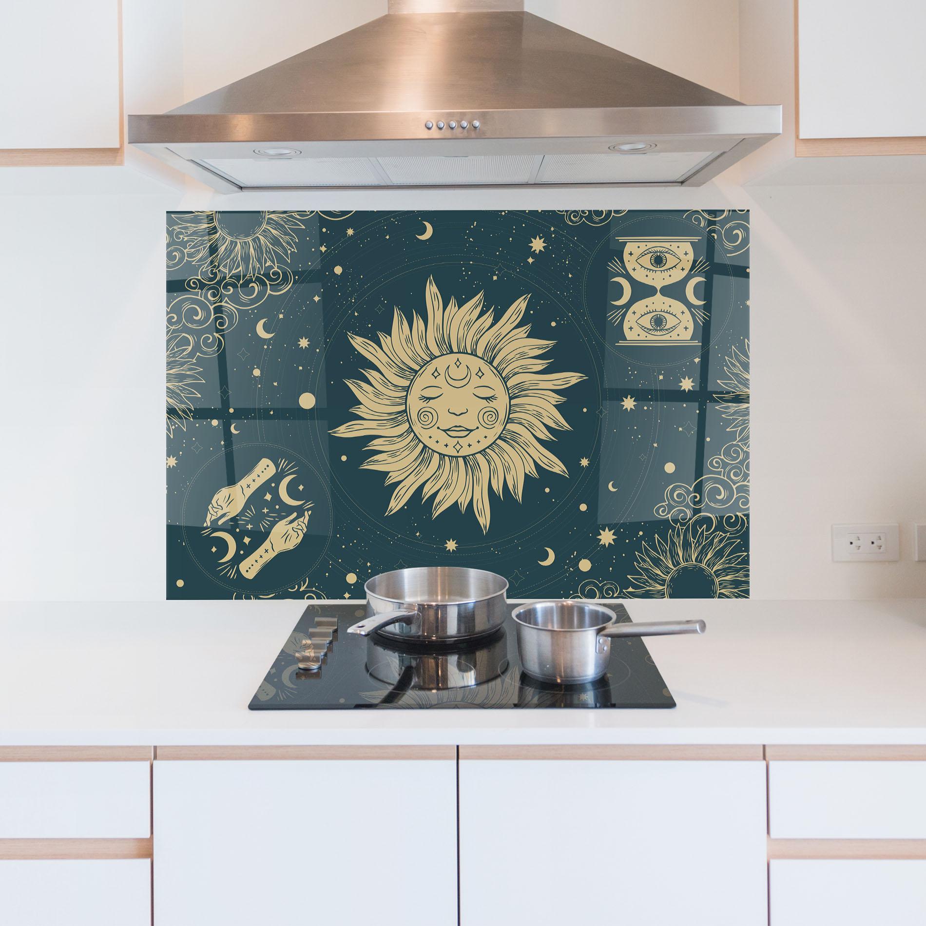 Panou Sticla Bucatarie Sun Face Magic mockup 5