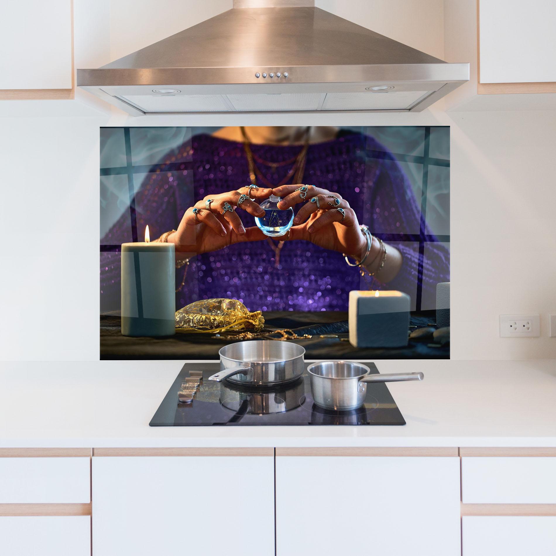 Panou Sticla Bucatarie Witch Magic mockup 5